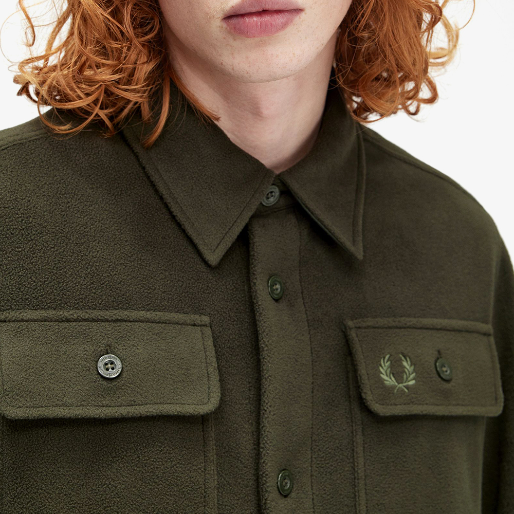 프레드페리 플리스 오버셔츠 헌팅그린(Fred Perry Fleece Overshirt Hunting Green) - 5