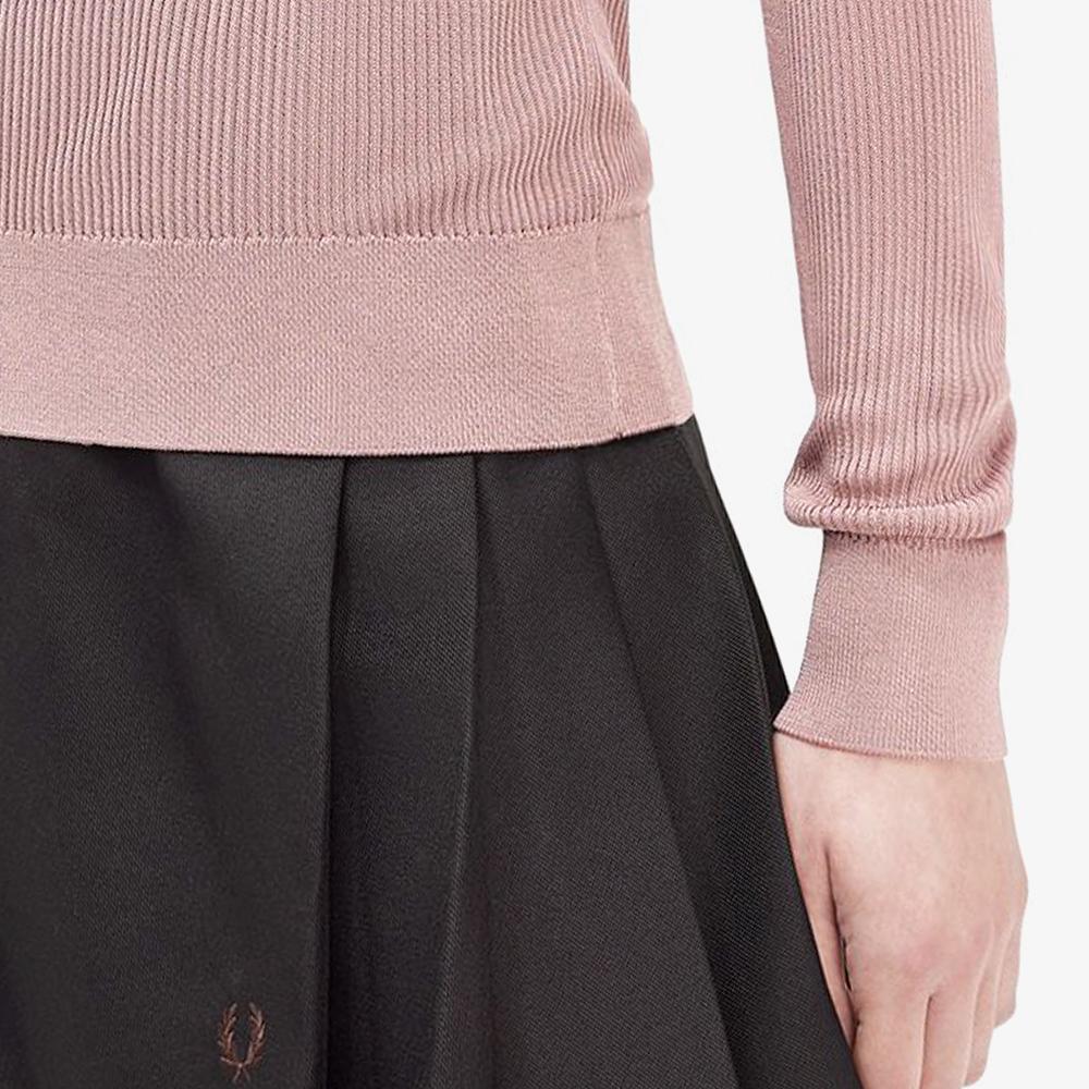 프레드페리 우먼 립 니트 셔츠 다크핑크(Fred Perry Womens Ribbed Knitted Shirt Dark Pink) - 5