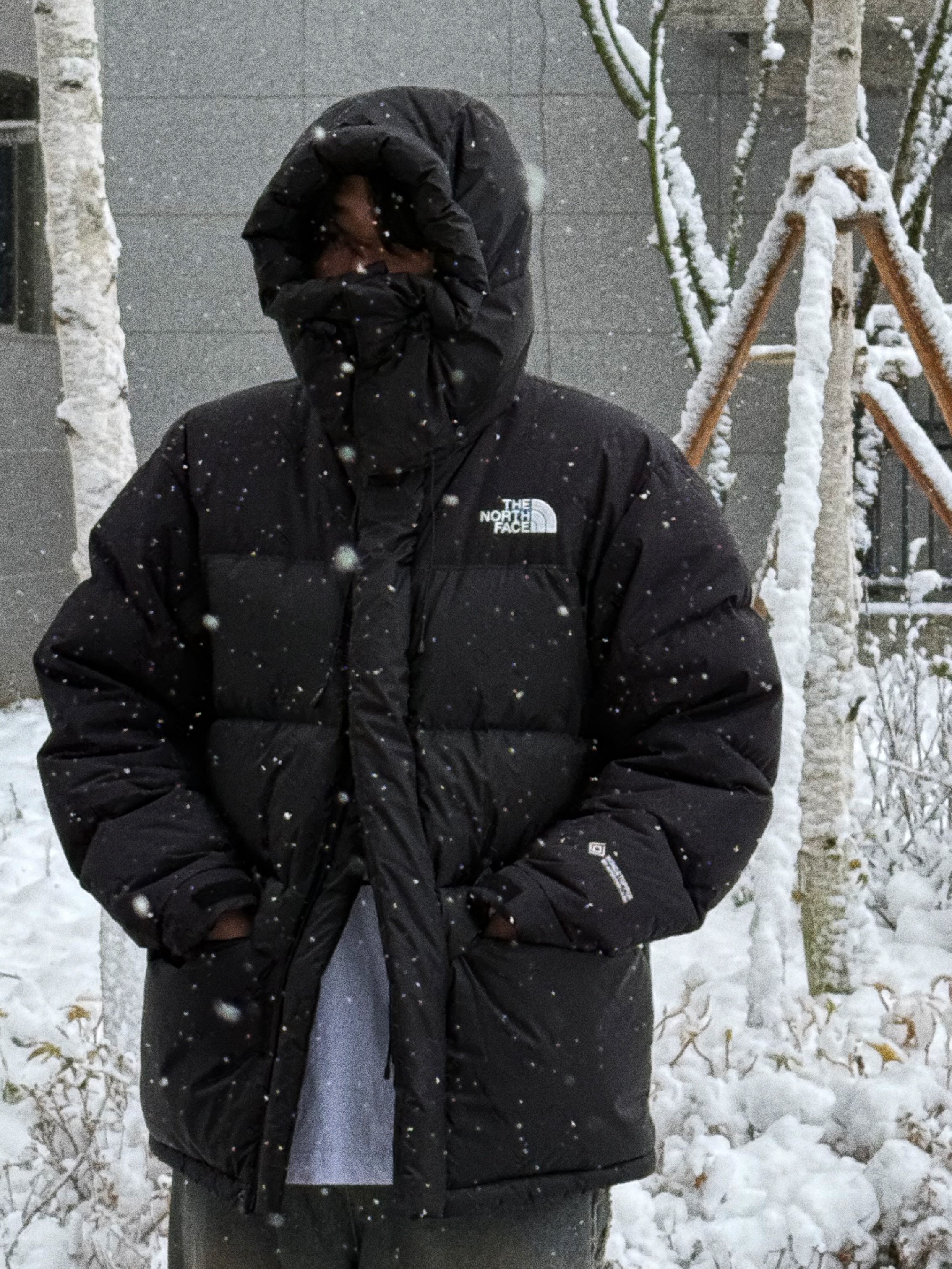 The North Face Him Down Parka Black, UGG Classic Short Weather Hybrid Black Black 착용 스타일 - 3
