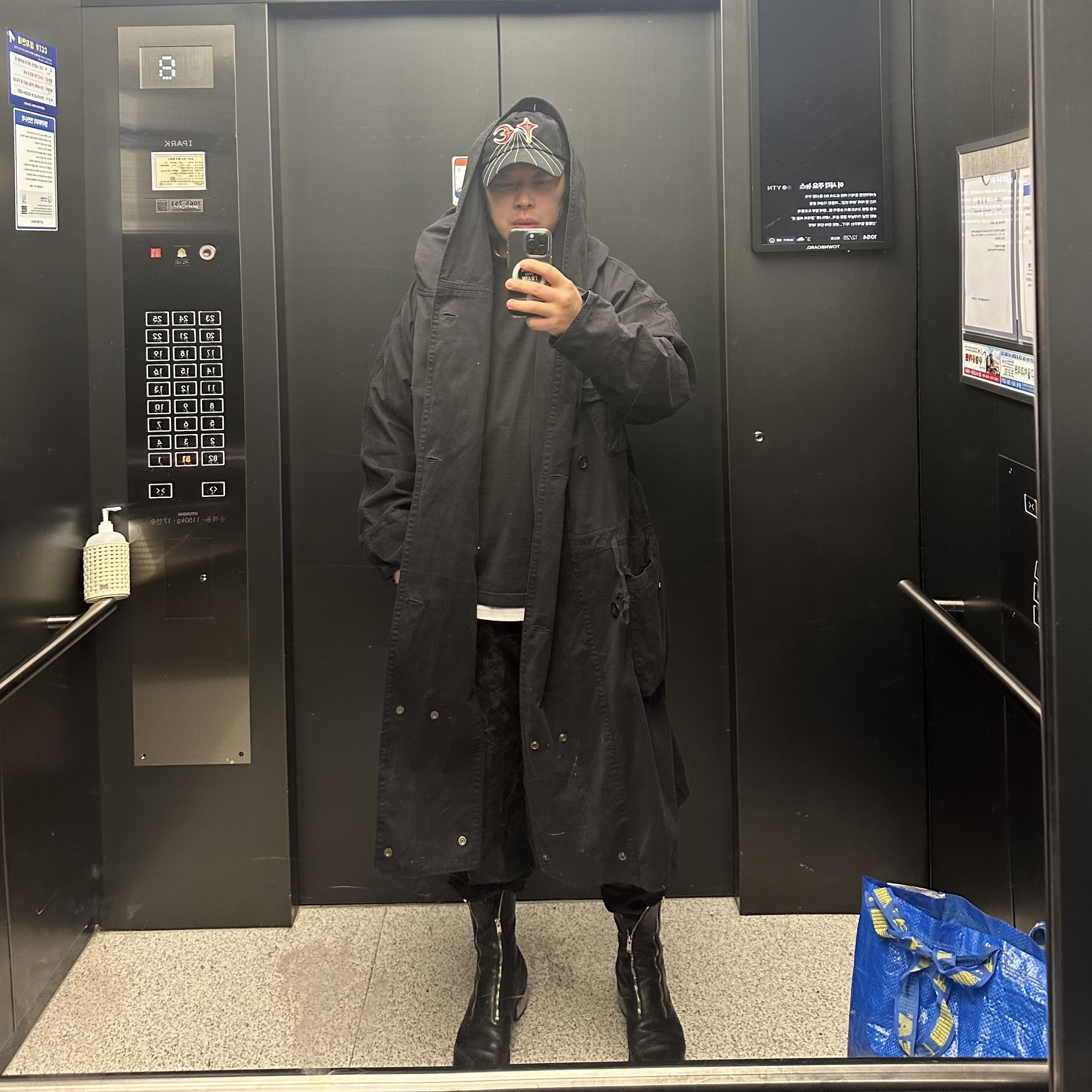 Thug Club Chopper Cap Black, Guidi x International Gallery Beams PL1 Front Zip Boots Dark Brown 착용 스타일