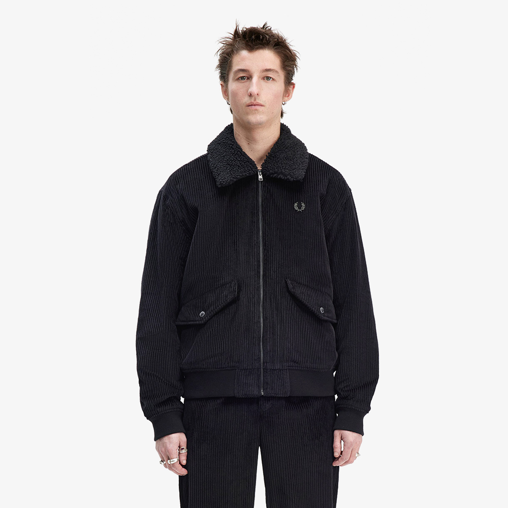 프레드페리 디테쳐블 칼라 코듀로이 봄버 자켓 블랙(Fred Perry Removable Collar Cord Bomber Jacket Black) - 2