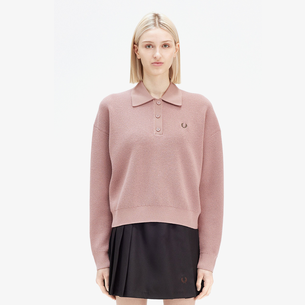 프레드페리 우먼 니트 셔츠 다크핑크(Fred Perry Womens Knitted Shirt Dark Pink) - 2