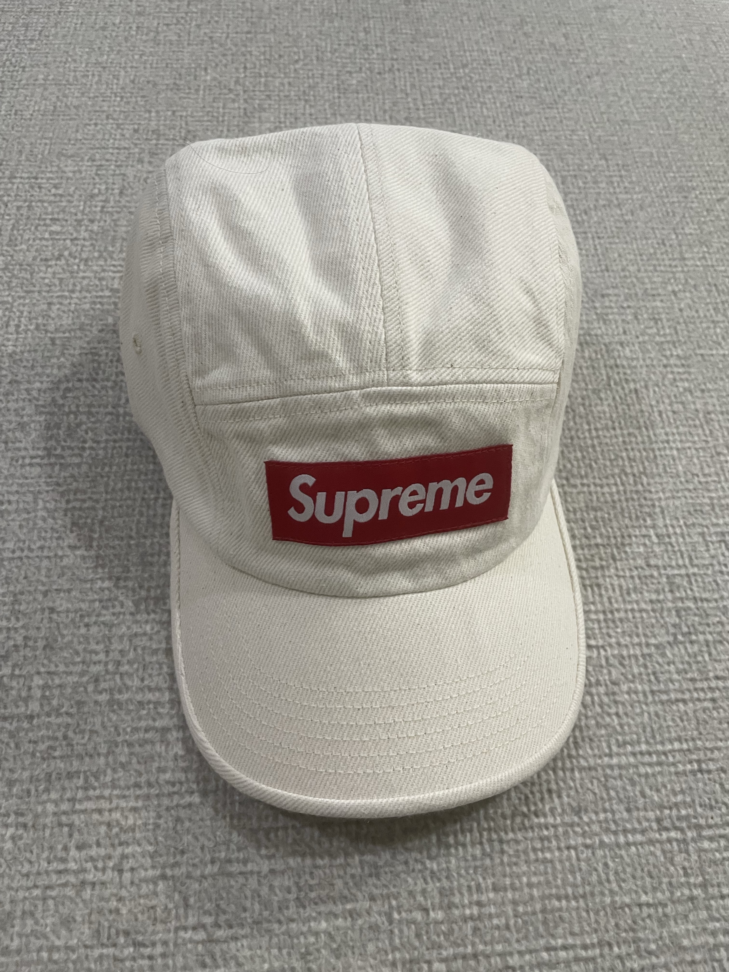 Supreme Denim Camp Cap Natural - 23SS 착용 스타일