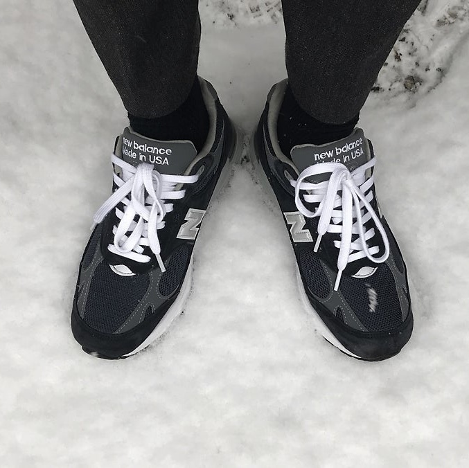 New Balance 993 Made in USA Navy - D Standard 착용 스타일
