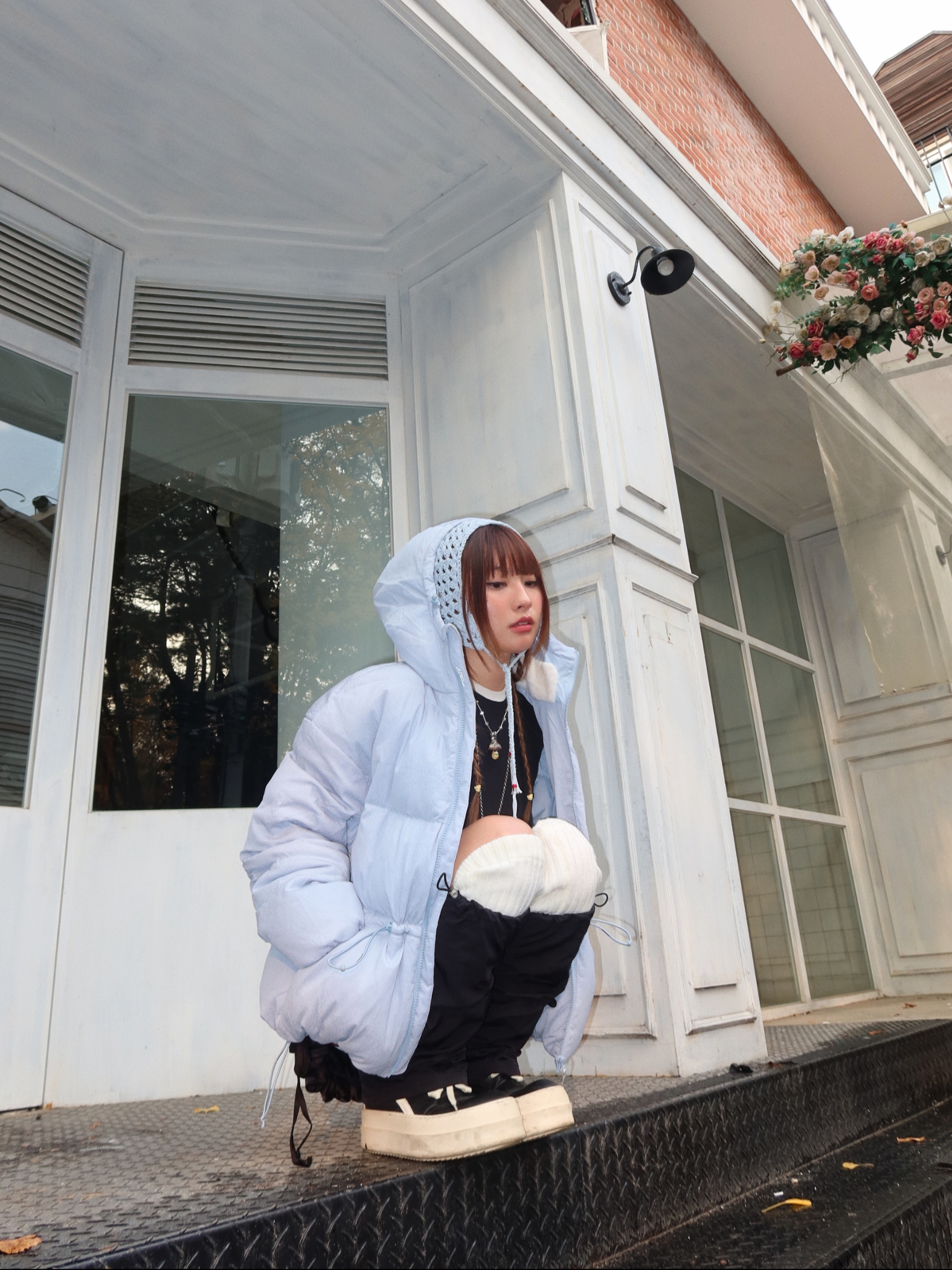 Rick Owens Mega Bumper Geobasket Black Milk 착용 스타일 - 2