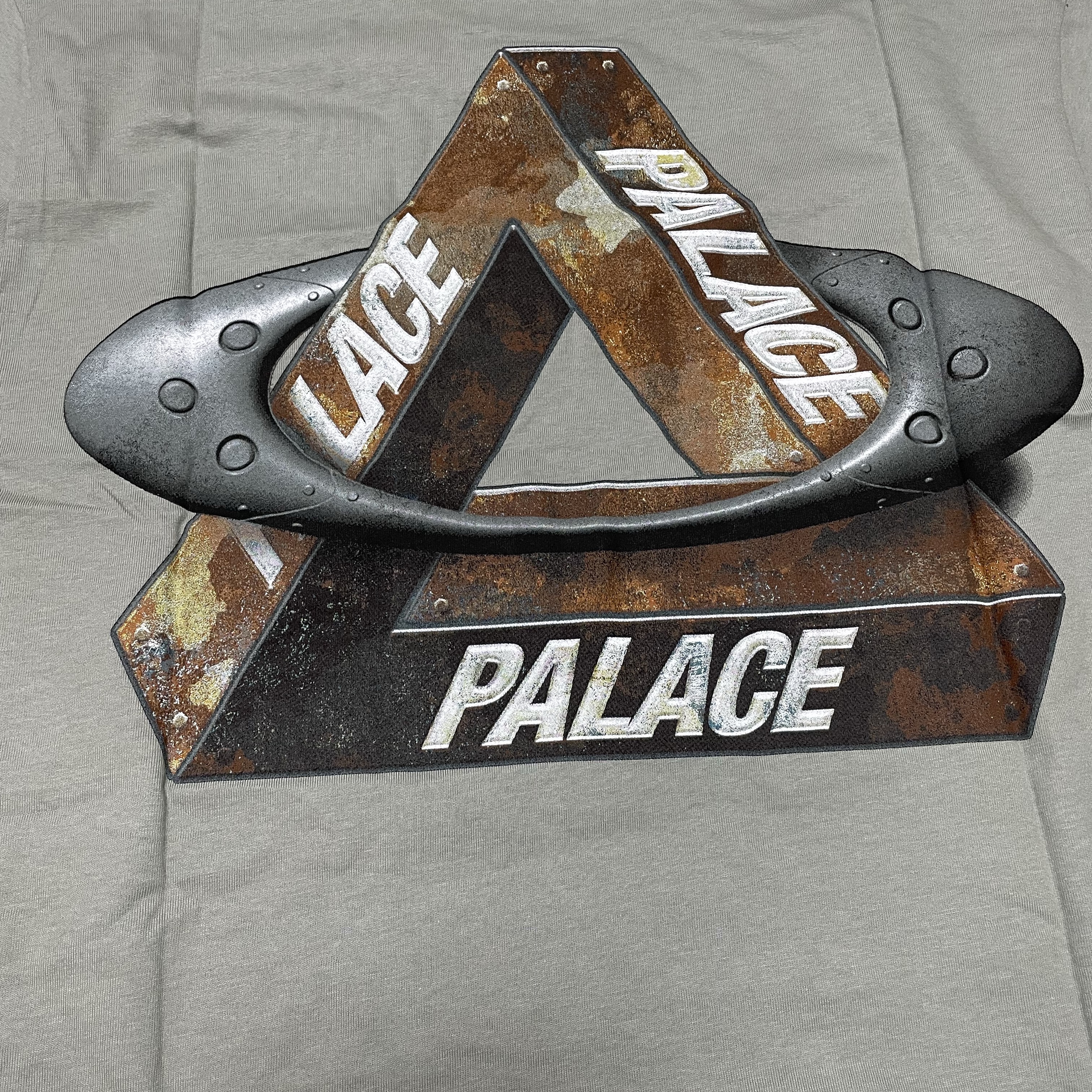 Palace x Oakley T-Shirt Grey - 24FW 착용 스타일 - 2