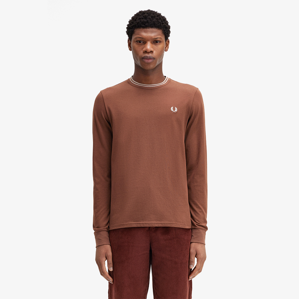 프레드페리 롱 슬리브 트윈 팁 티셔츠 위스키브라운(Fred Perry Twin Tipped Long Sleeve T-Shirt Whisky Brown) - 2