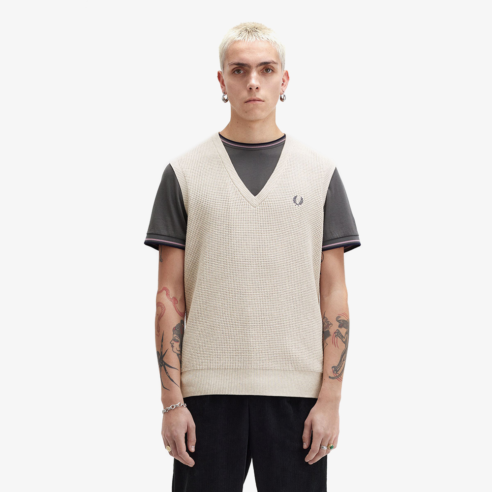 프레드페리 와플 스티치 베스트 포리지(Fred Perry Waffle Stitch Vest Porridge Marl) - 2