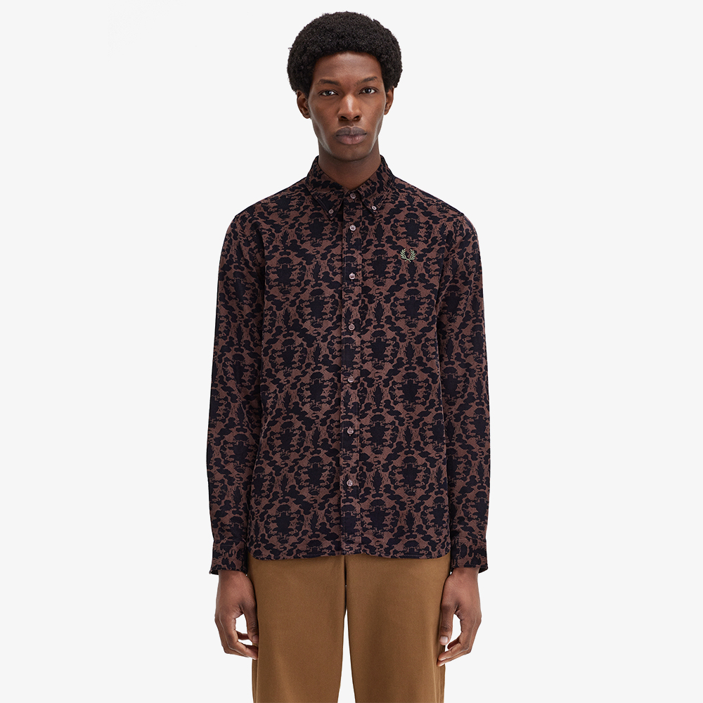 프레드페리 리핏 프린트 코듀로이 셔츠 캐링턴로드브릭(Fred Perry Repeat Print Corduroy Shirt Carrington Road Brick) - 2