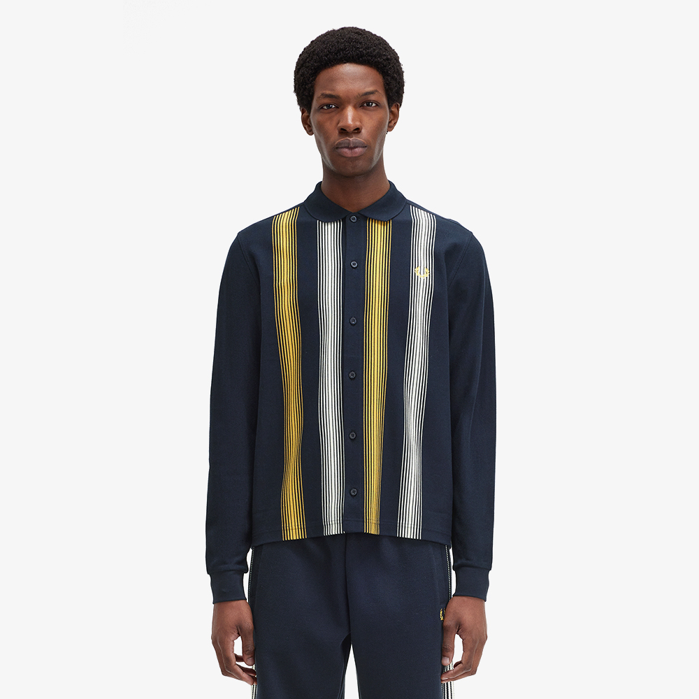 프레드페리 옴브레 스트라이프 롱 슬리브 폴로 셔츠 네이비(Fred Perry Ombre Stripe Long Sleeve Polo Shirt Navy) - 2