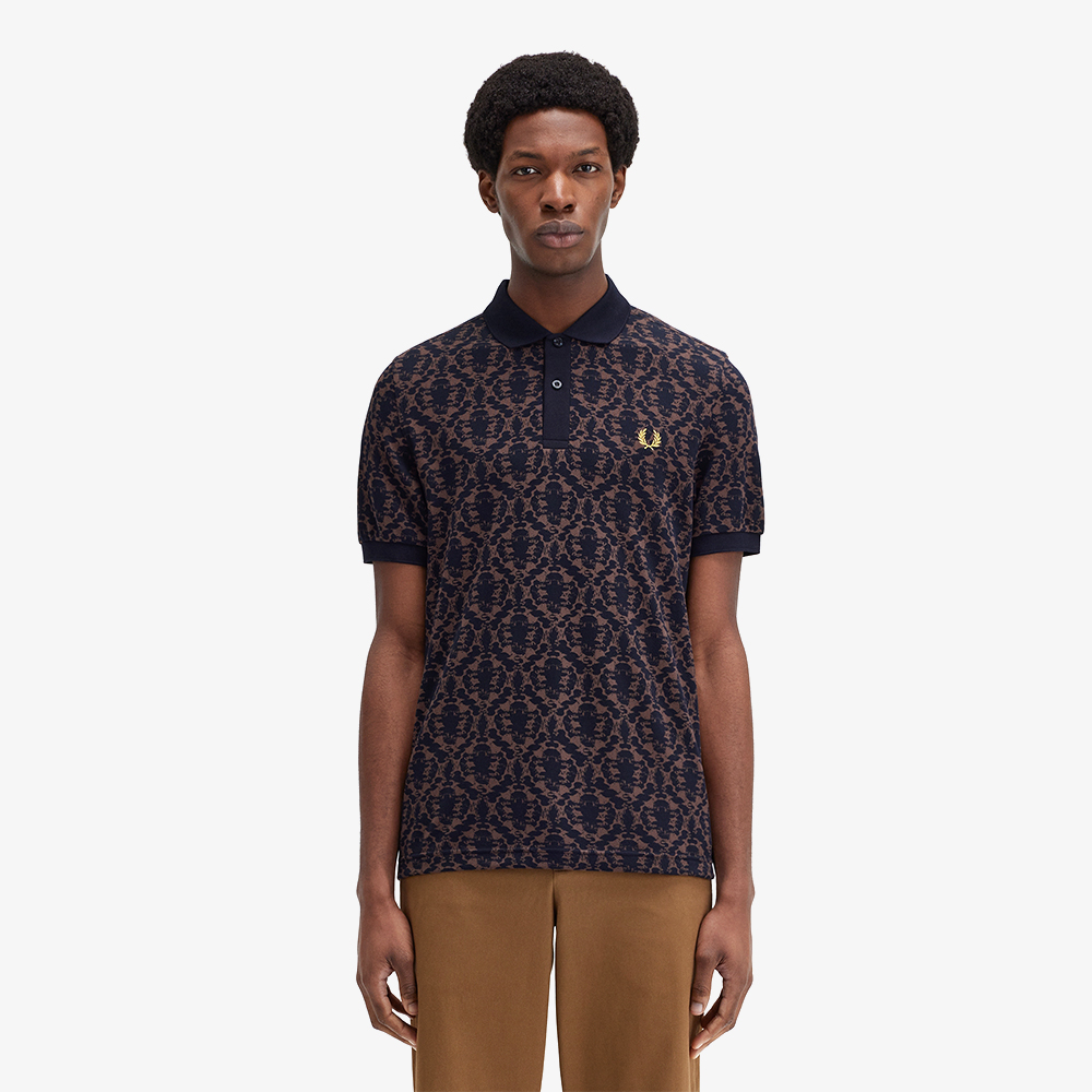 프레드페리 리핏 프린트 폴로 셔츠 캐링턴로드브릭(Fred Perry Ink Blot Print Fred Perry Shirt Carrington Road Brick) - 2