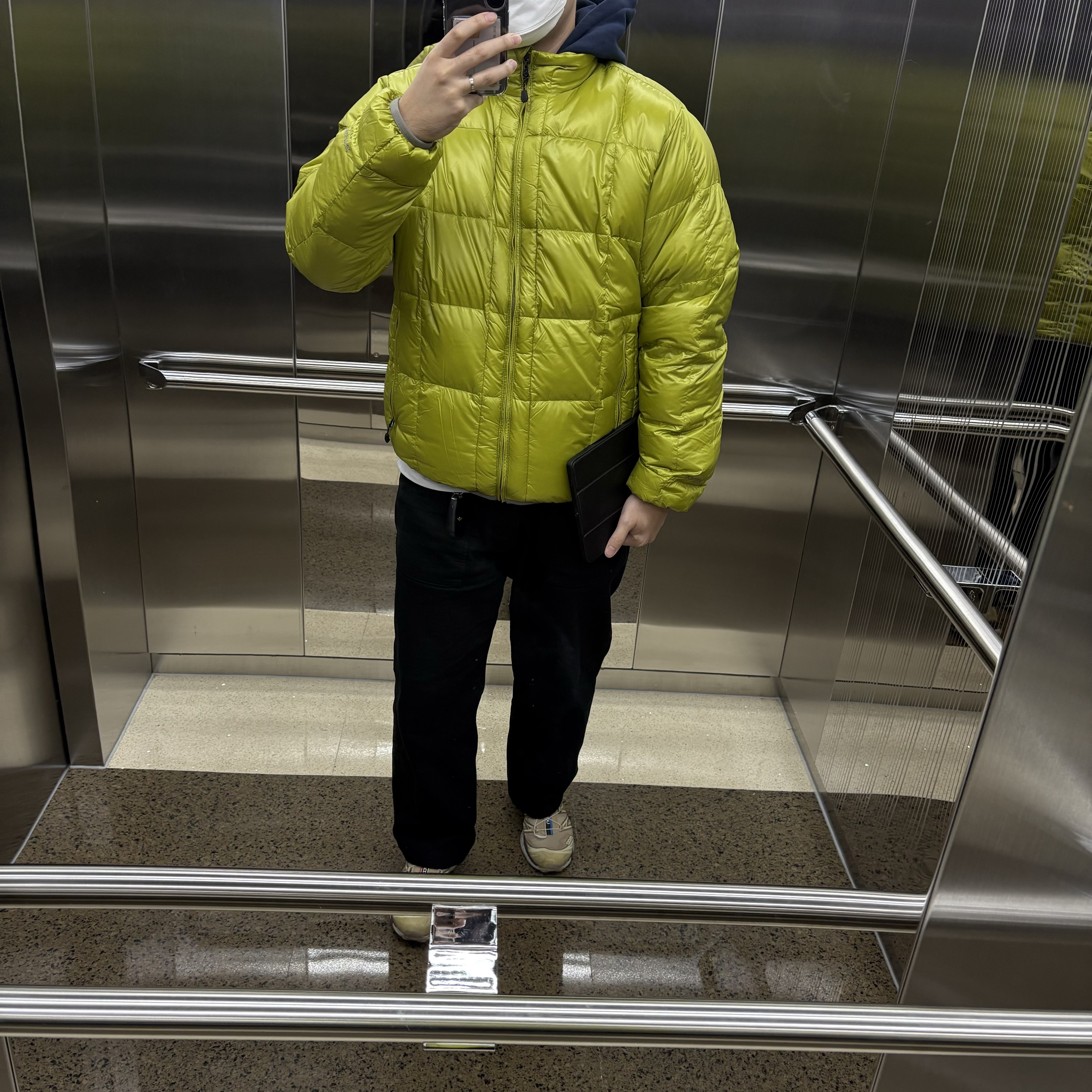 Salomon XT-6 Clear Safari Vanila Ice, Thisisneverthat Pertex Light Down Jacket Olive Yellow 착용 스타일