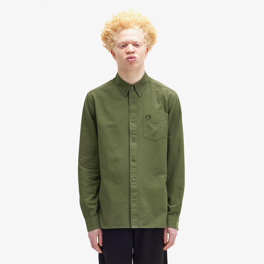 프레드페리 롱 슬리브 옥스포드 셔츠 로렐리스그린(Fred Perry Long Sleeve Oxford Shirt Laurel Wreath Green) - 2