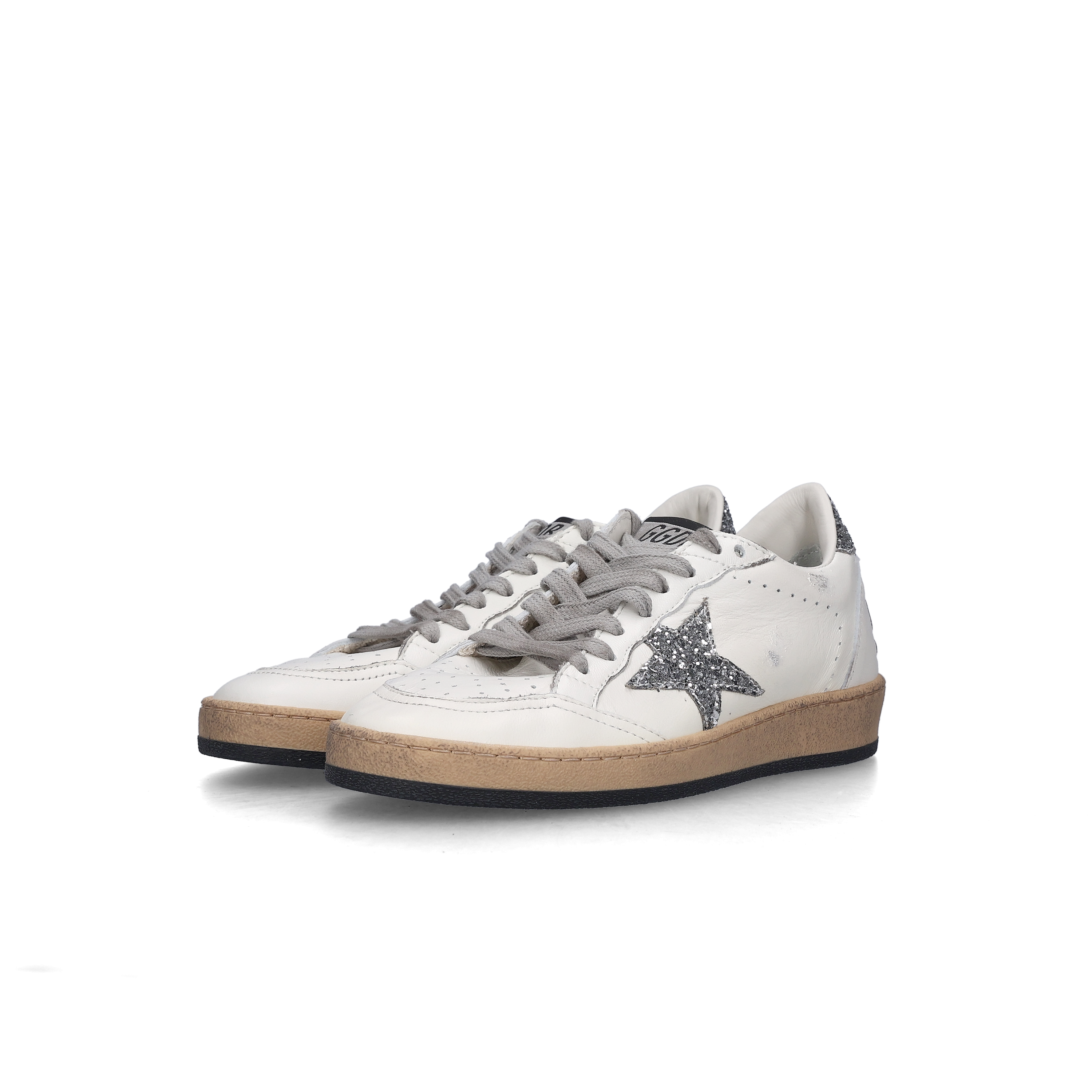 (W) Golden Goose Ball Star White Star Glitter Heel Tab Sneakers