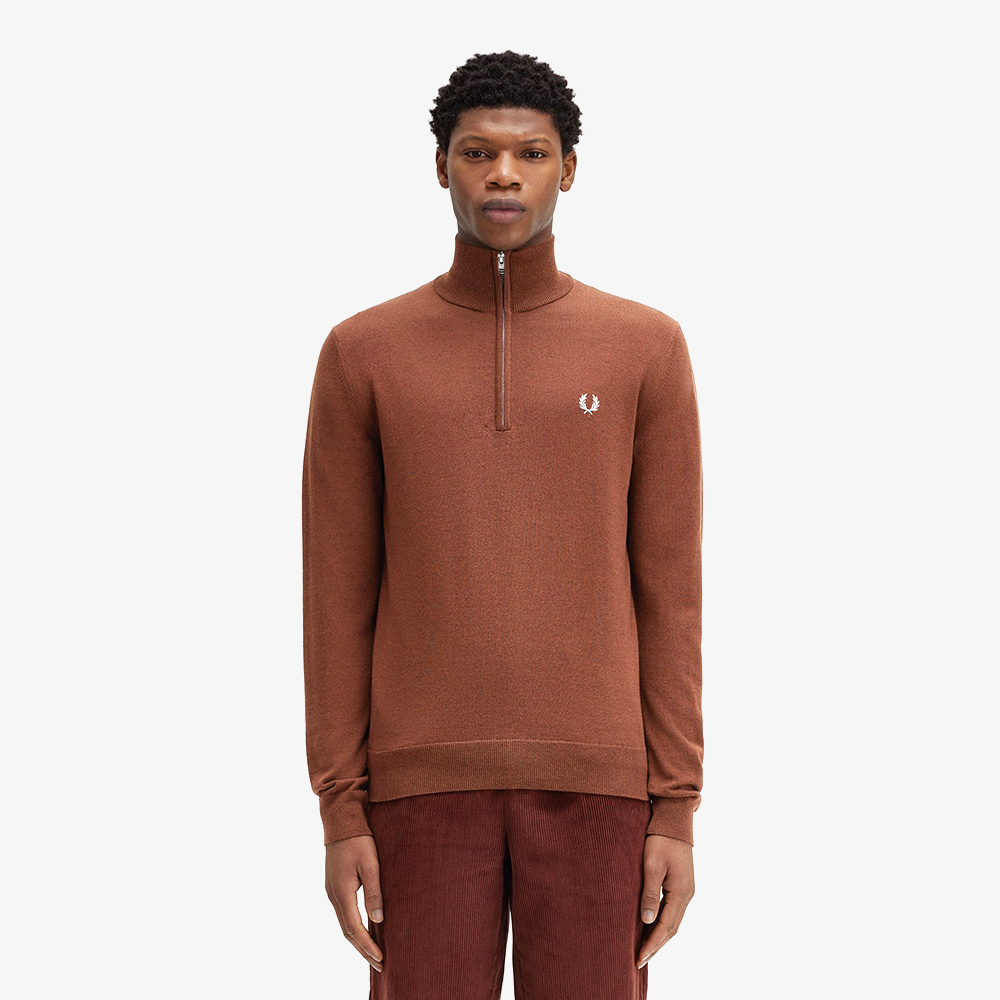 프레드페리 클래식 하프 집 니트 위스키브라운(Fred Perry Classic Half Zip Knit Whisky Brown) - 2