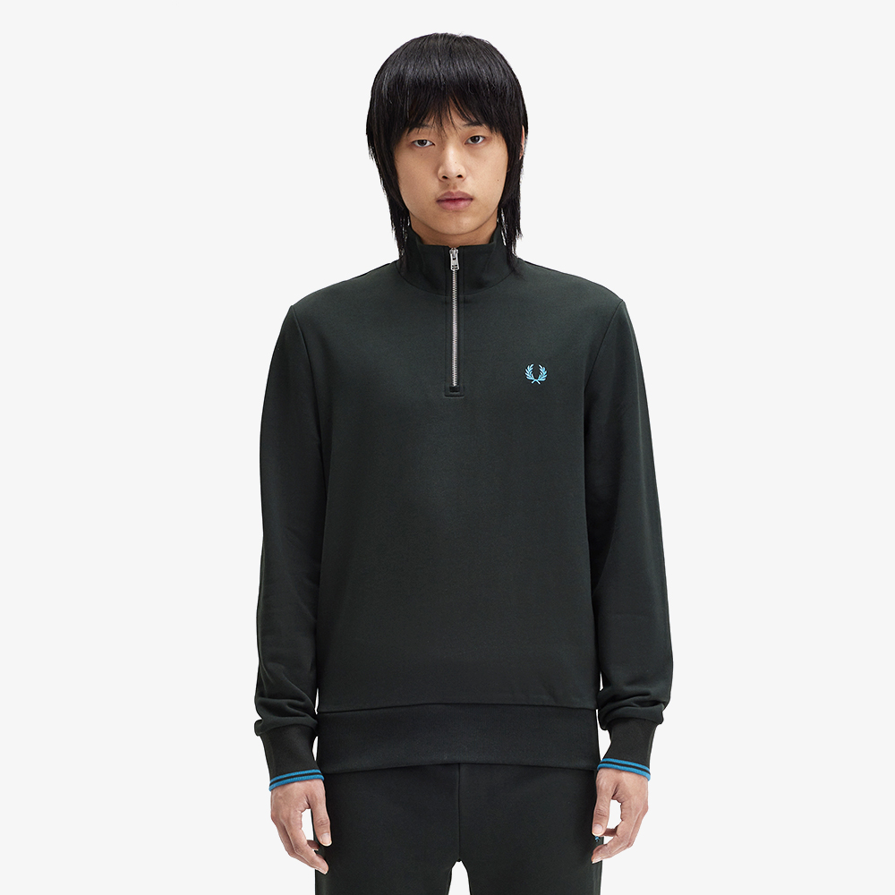 프레드페리 하프집 스웻셔츠 나이트그린(Fred Perry Half Zip Sweatshirt Night Green) - 2