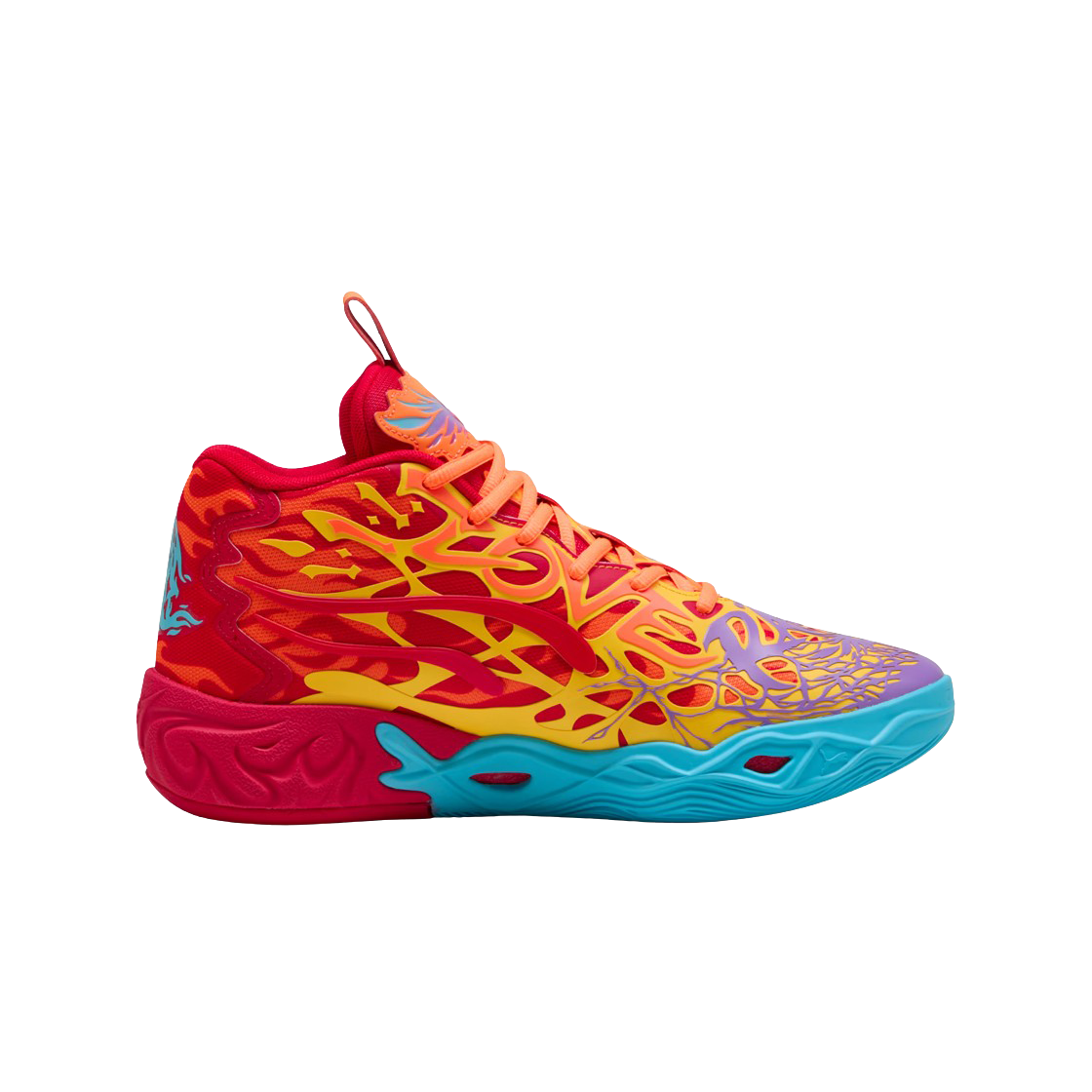 311308-01 Puma MB.04 Lamelo Ball Phoenix Basketball Red Orange Blue