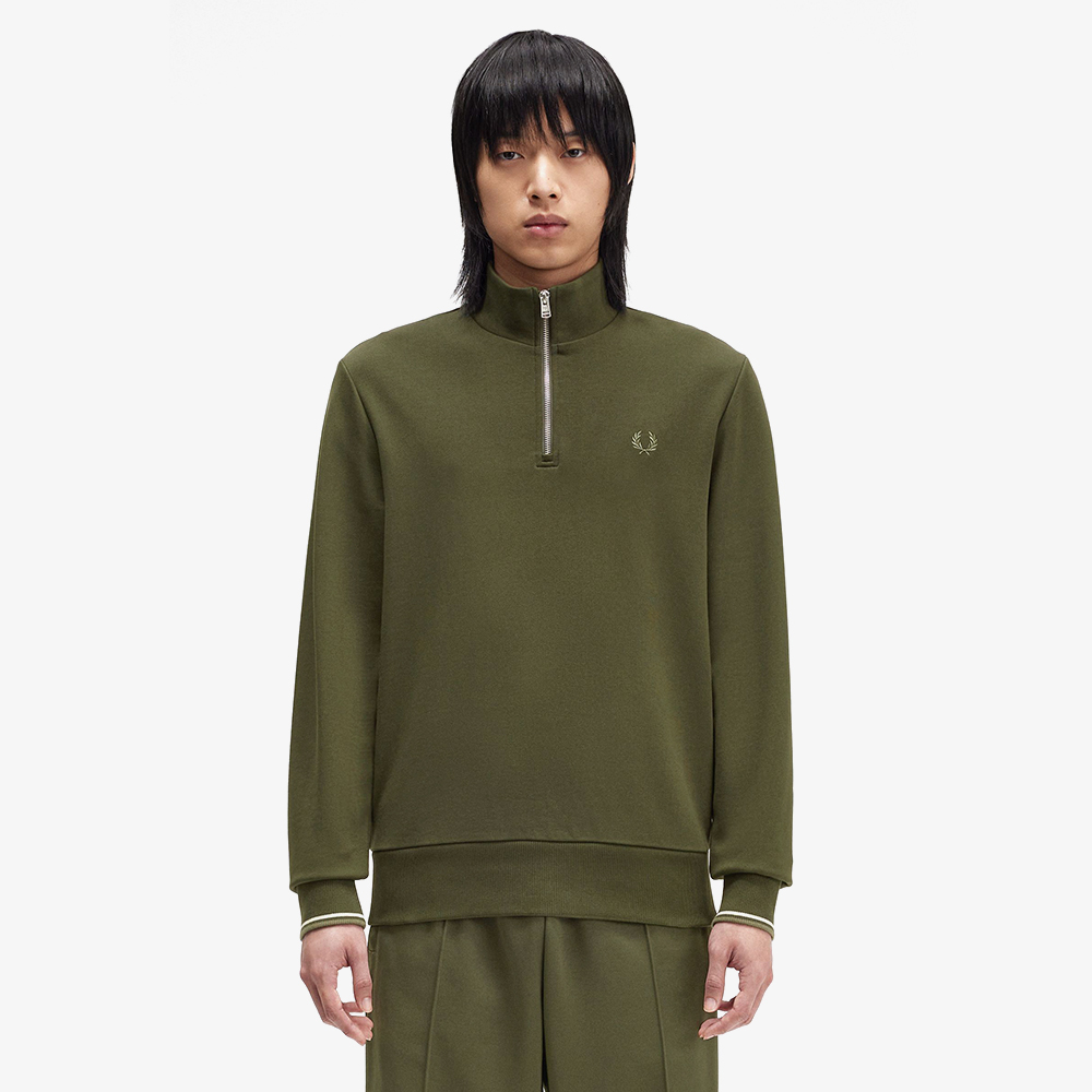 프레드페리 하프집 스웻셔츠 헌팅그린(Fred Perry Half Zip Sweatshirt Hunting Green) - 2