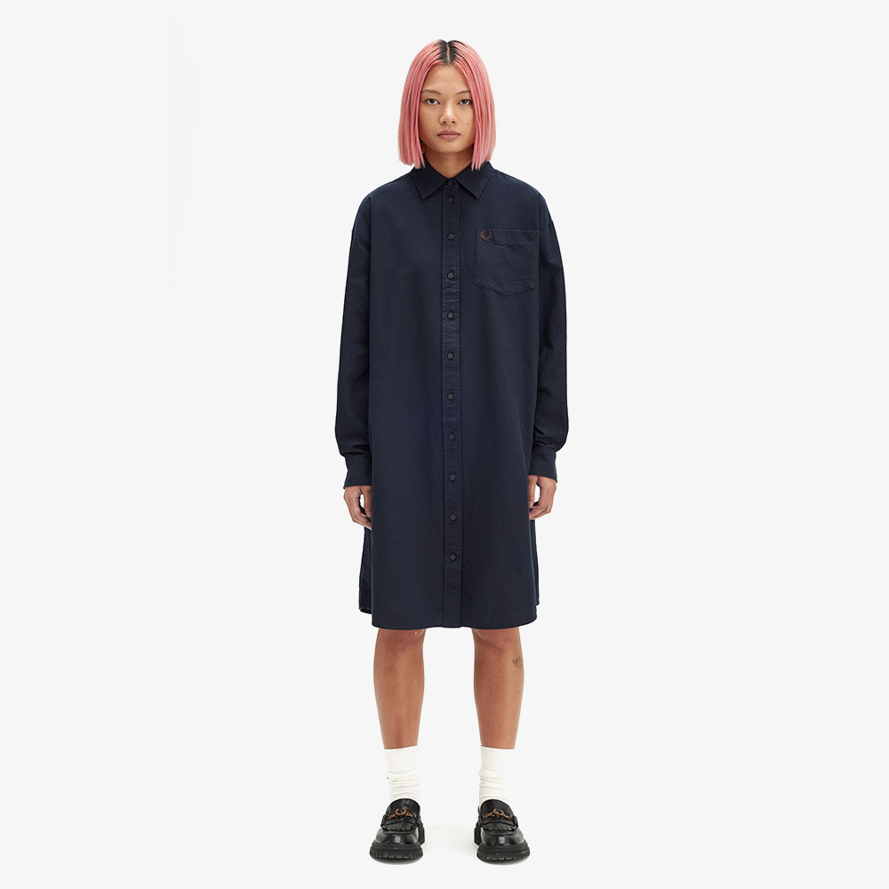 프레드페리 우먼 버튼 스루 셔츠 드레스 네이비(Fred Perry Womens Button Through Shirt Dress Navy) - 2