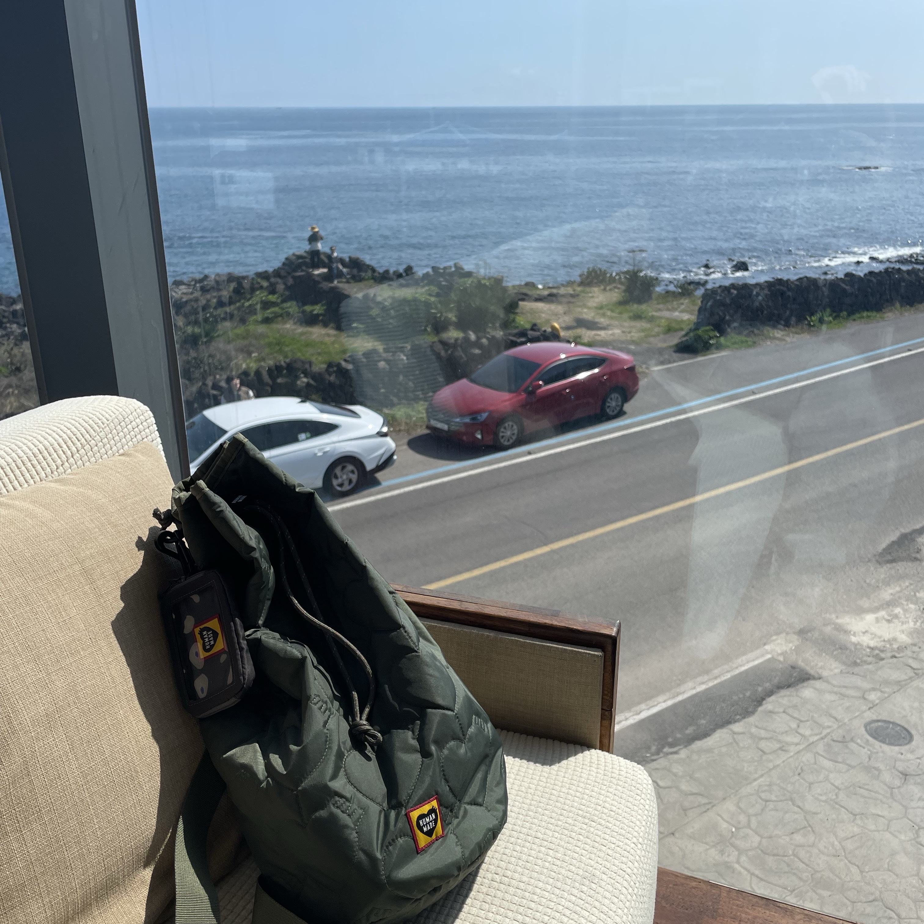 Human Made Heart Quilting Bonsack Olive Drab, Human Made Military Card Case Gray 착용 스타일