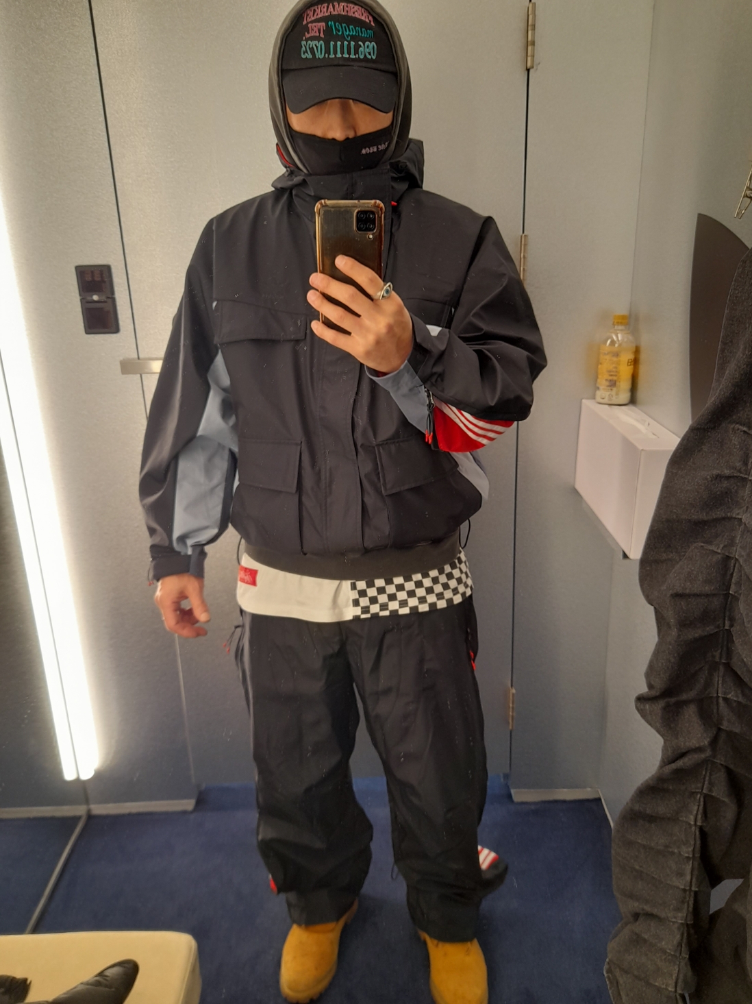 Adidas x Ordinary People Utility Parka Black - KR Sizing, Adidas x Ordinary People Utility Pants Black - KR Sizing 착용 스타일 - 1