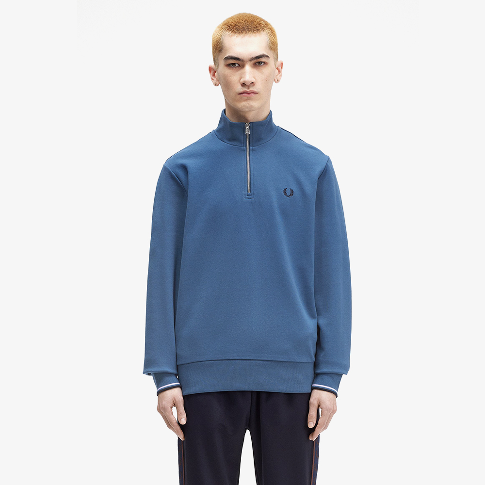 프레드페리 하프집 스웻셔츠 미드나잇블루(Fred Perry Half Zip Sweatshirt Midnight Blue/Ultra Violet/Navy) - 6