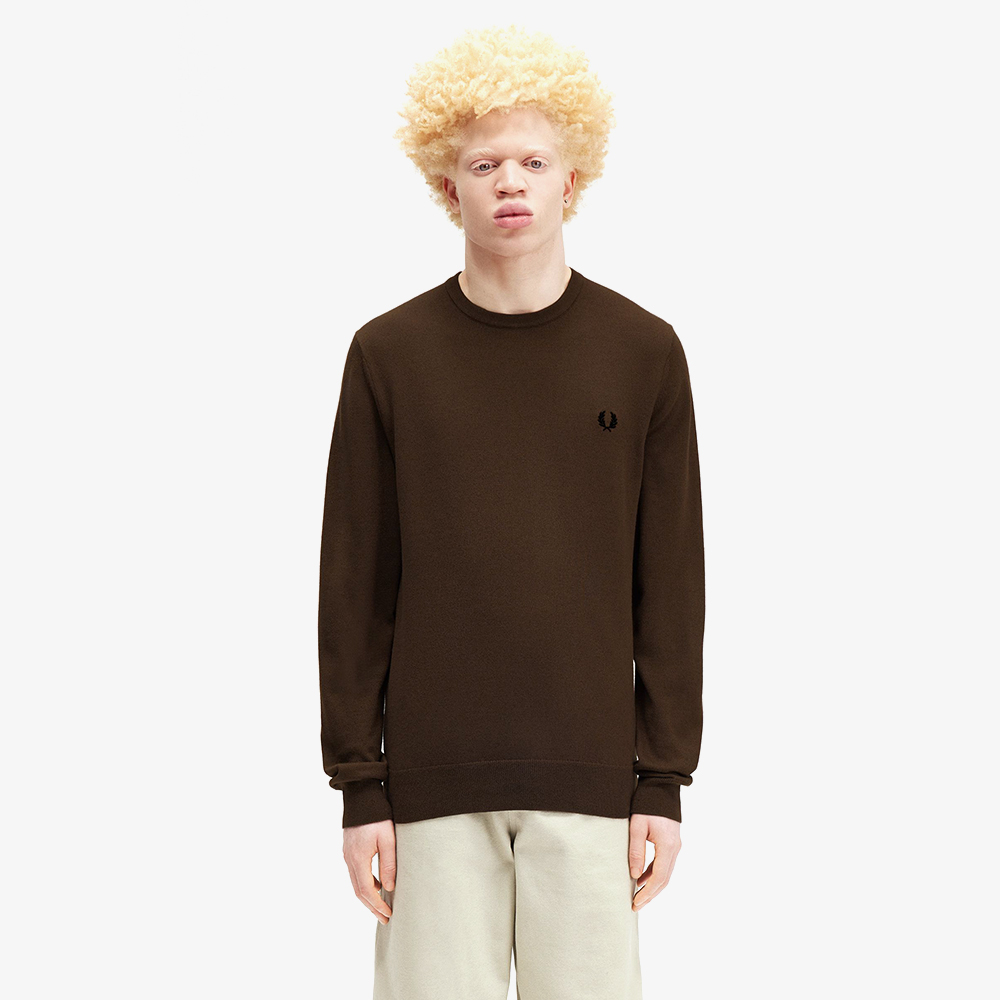 프레드페리 클래식 크루넥 메리노울 니트 번트토바코(Fred Perry Classic Crew Neck Knit Burnt Tobacco) - 2