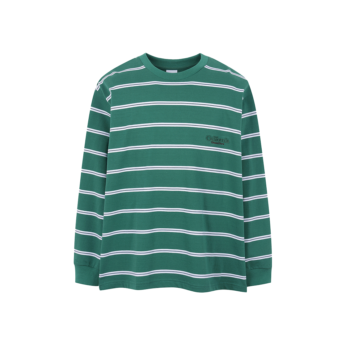 KM4DTSLCG29GN [KREAM 단독] California General Store Organic Cotton Border Crew Neck Kelly Green - 24FW