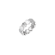 Scudo Signature Enamel Ring White