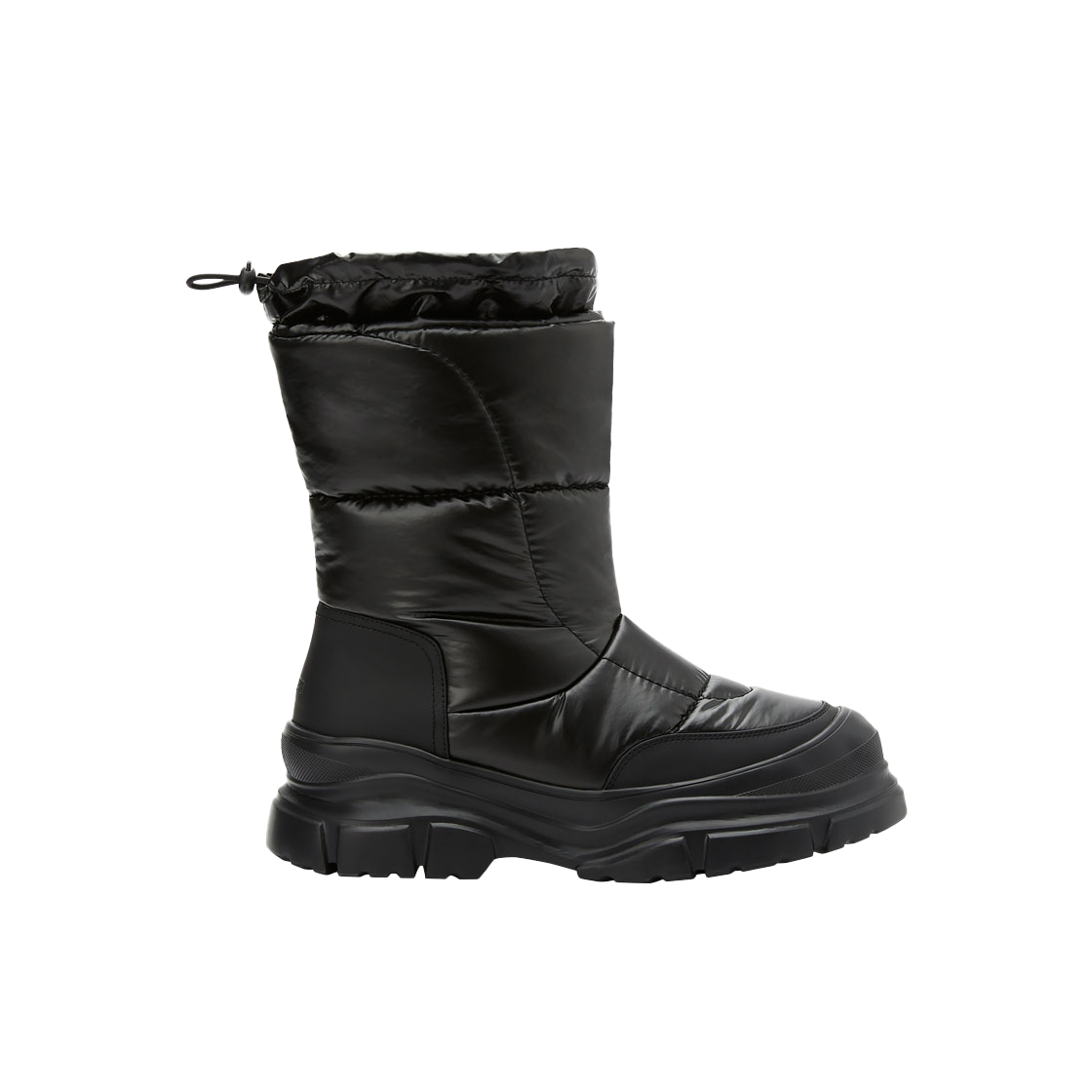 페이즈 스티치 푸퍼 부츠 글로시블랙(PAES Stitch Puffer Boots Glossy Black)