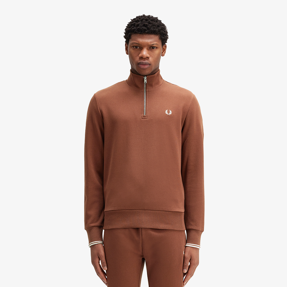 프레드페리 하프집 스웻셔츠 위스키브라운(Fred Perry Half Zip Sweatshirt Whisky Brown) - 2