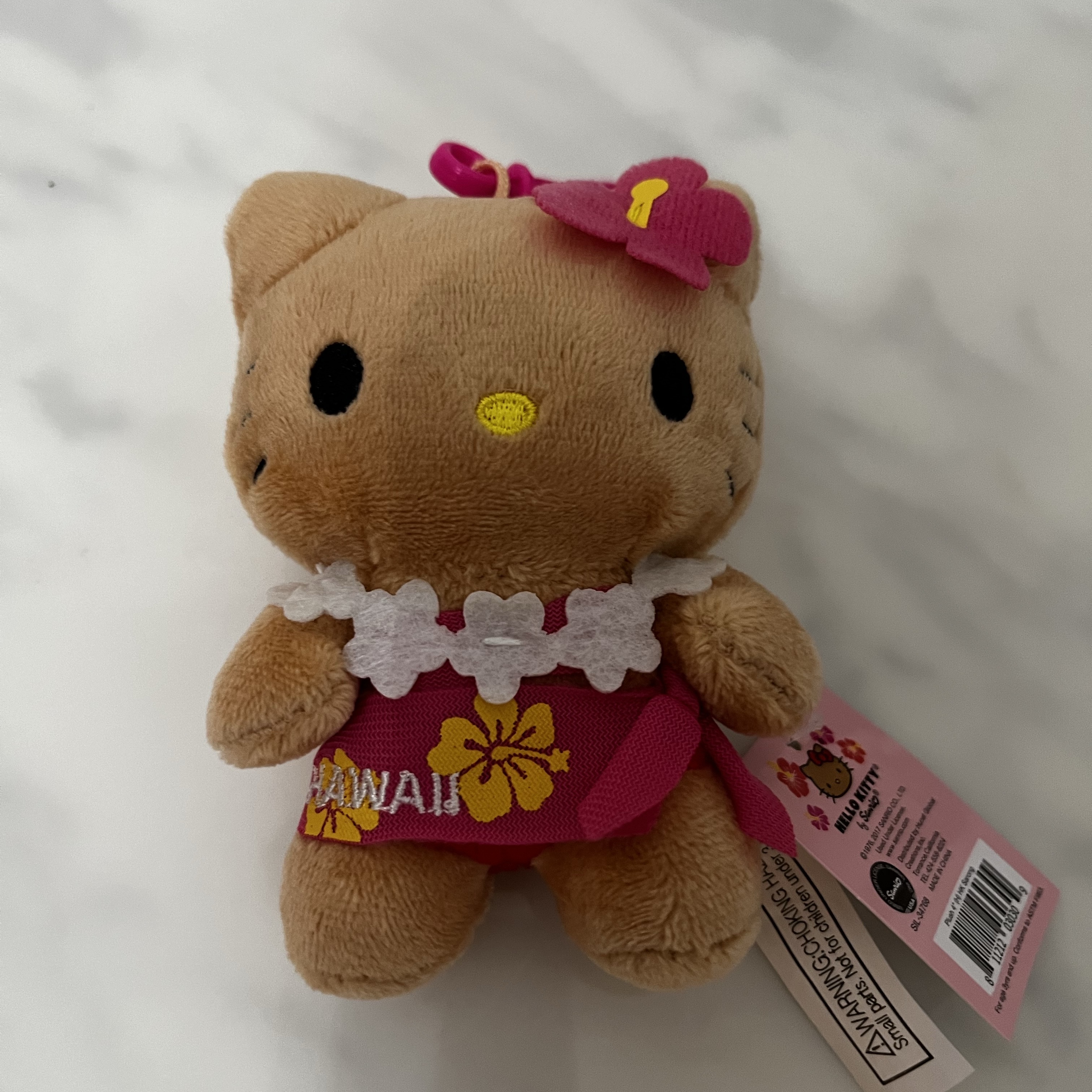 Sanrio Hello Kitty Hula Kiss 4" Hawaii Series Plush, Sanrio Hello Kitty Plush 4" Strap Pineapple 착용 스타일 - 4