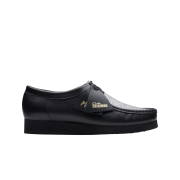 (W) Clarks x Maha Wallabee Black White