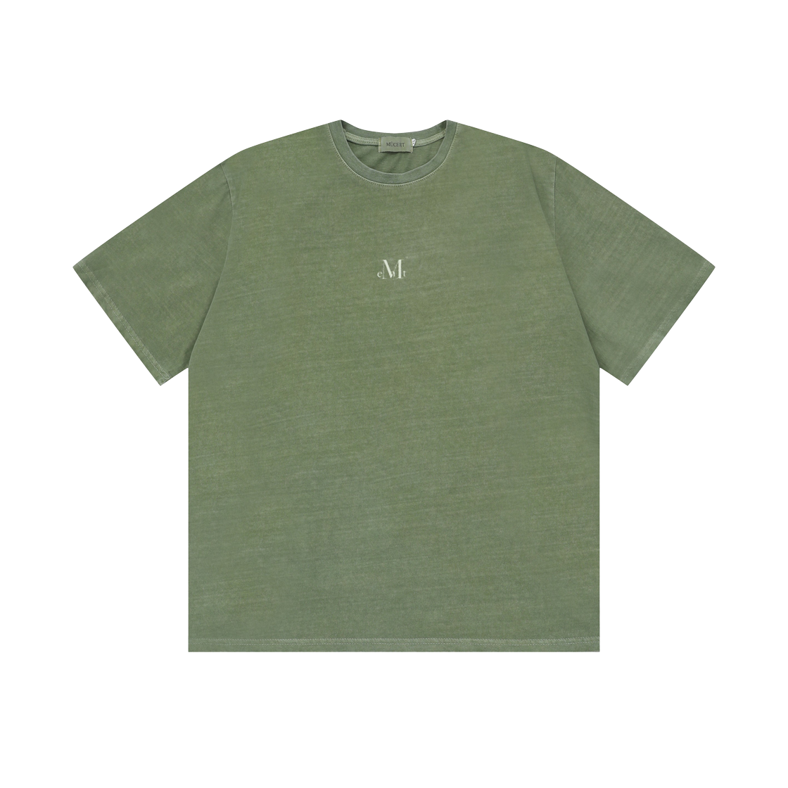 무센트 피그먼트 더티워싱 시그니처 백로고 원형 나염 티셔츠 더티 카키(MUCENT Pigment Dirty Wash Arc Back Logo T Dirty Khaki) - 2