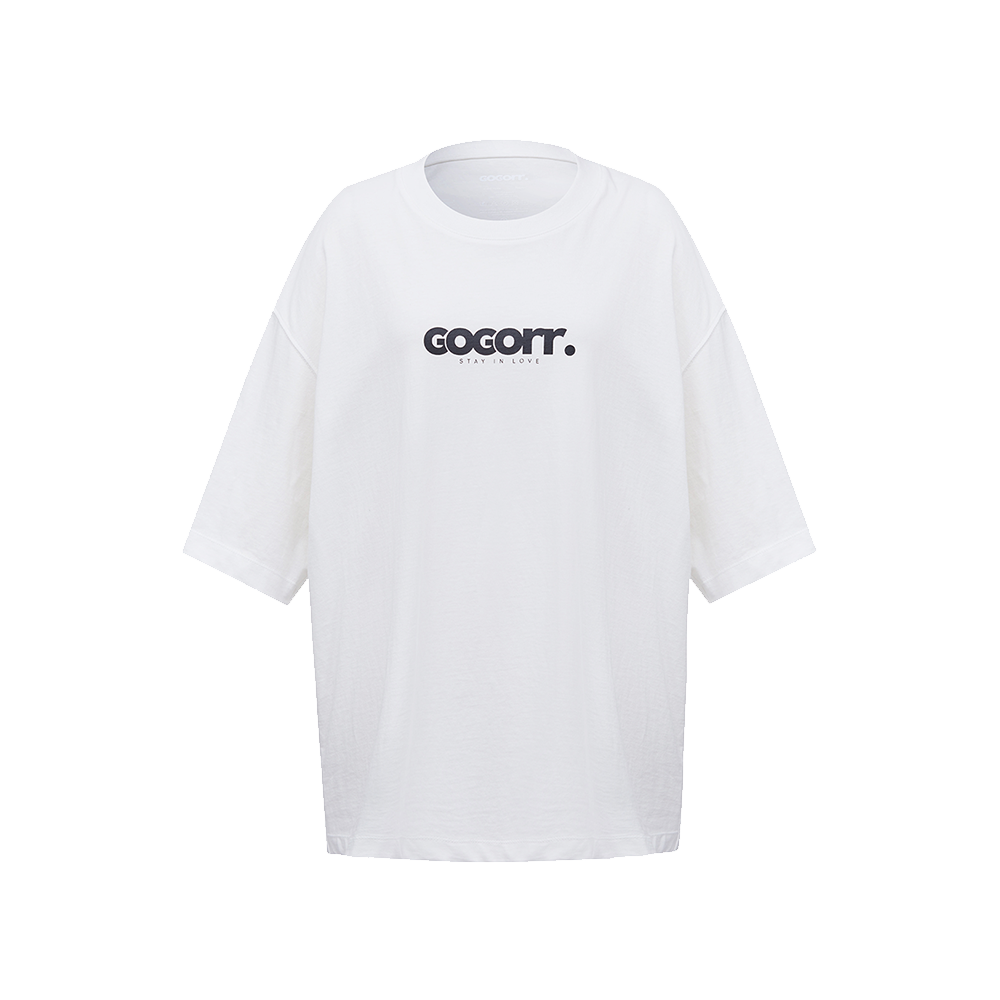 고고르르 오버사이즈 핏 로고 티셔츠 블랙(GOGORR Oversized Fit Logo T-Shirt Black) - 1