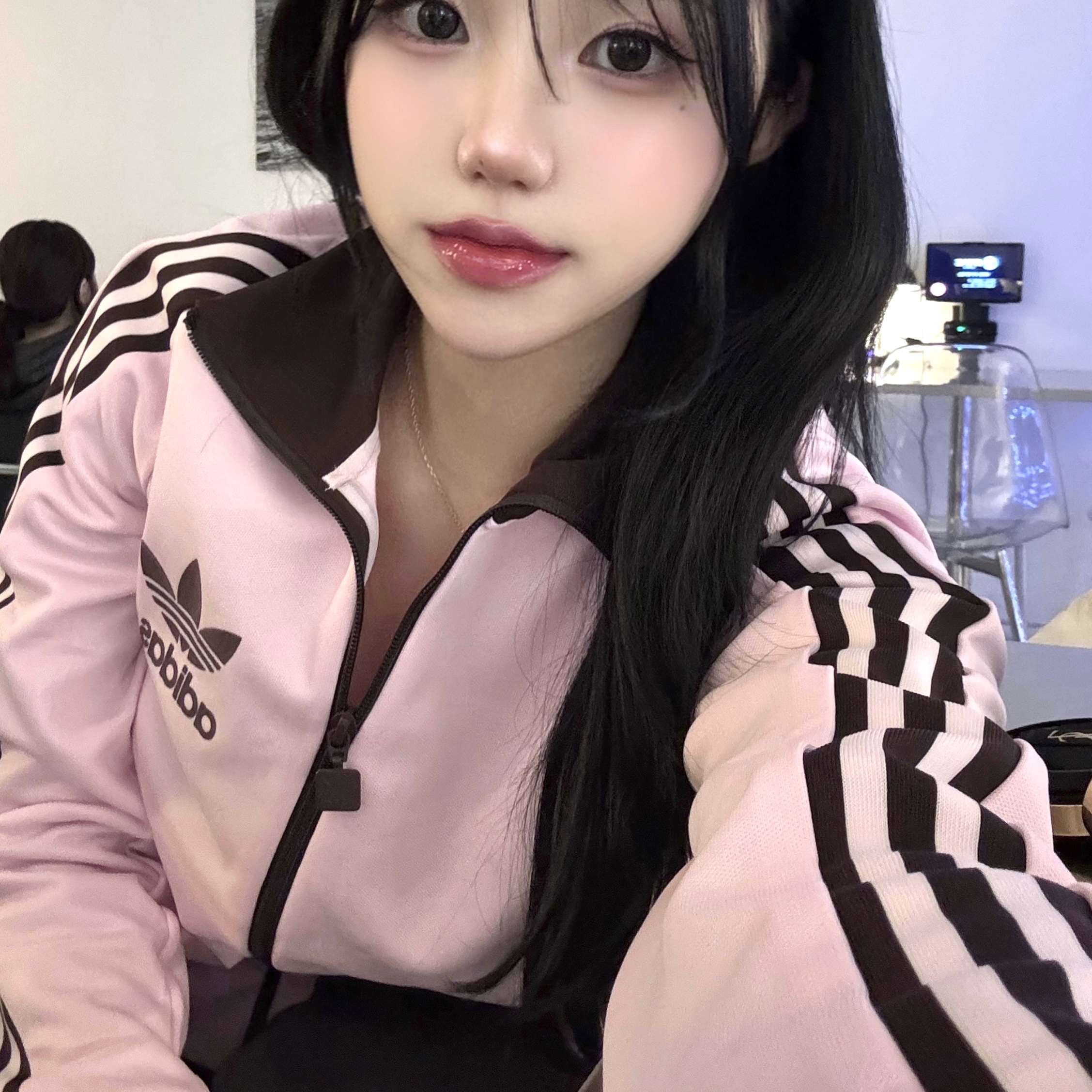 (W) Adidas Originals Beckenbauer Track Jacket Clear Pink - KR Sizing 착용 스타일 - 3