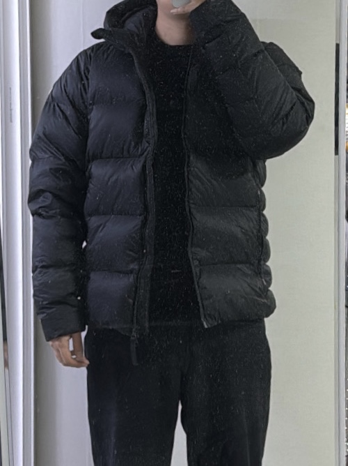 Pyrenex Hudson XP Technical Alpinism Down Jacket Black 착용 스타일 - 3