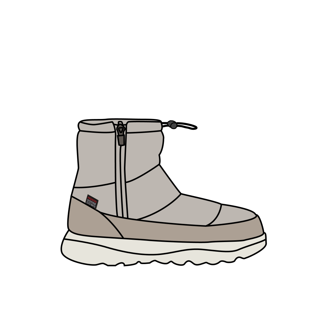 노스페이스 구스다운 숏 부츠 크림 베이지(The North Face Goose Down Short Boots Cream Beige) - 1