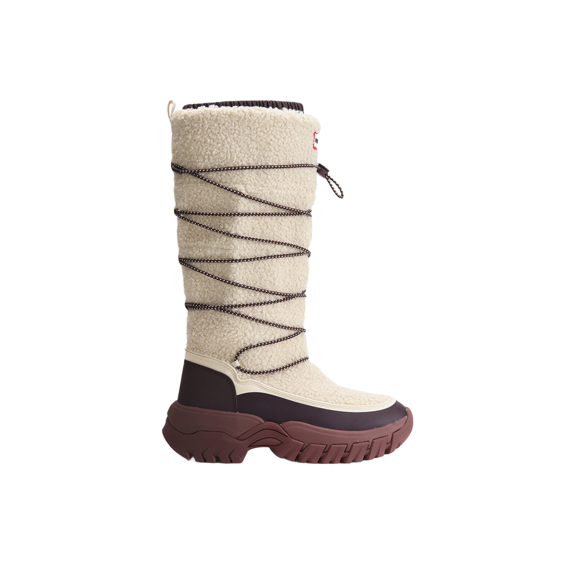 WFT4005WAD-CDB (W) Hunter Wanderer Boucle Tall Snow Boot Canvas Cream