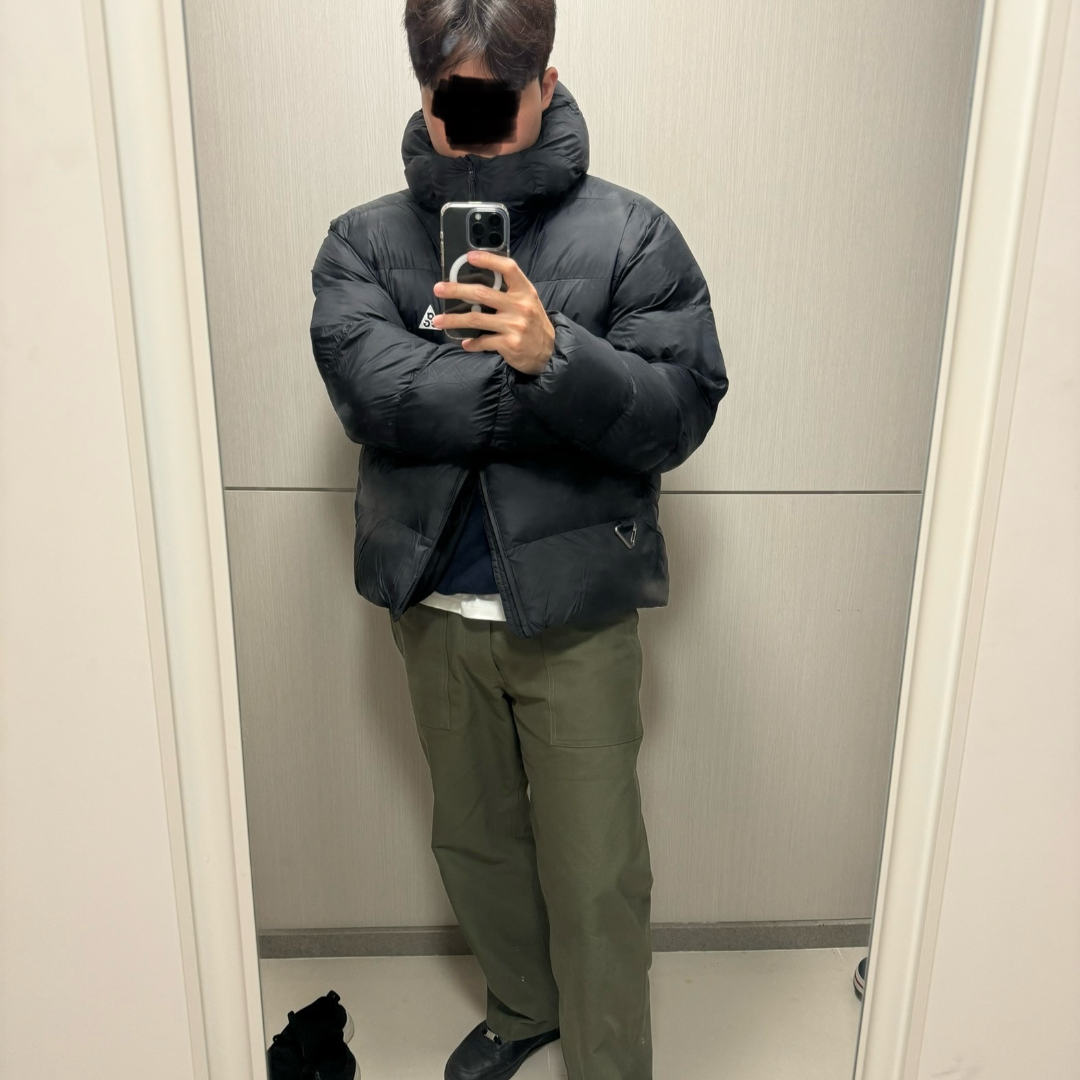 Nike ACG Therma-Fit ADV Lunar Lake Loose Hooded Jacket Black Summit White - Asia 착용 스타일