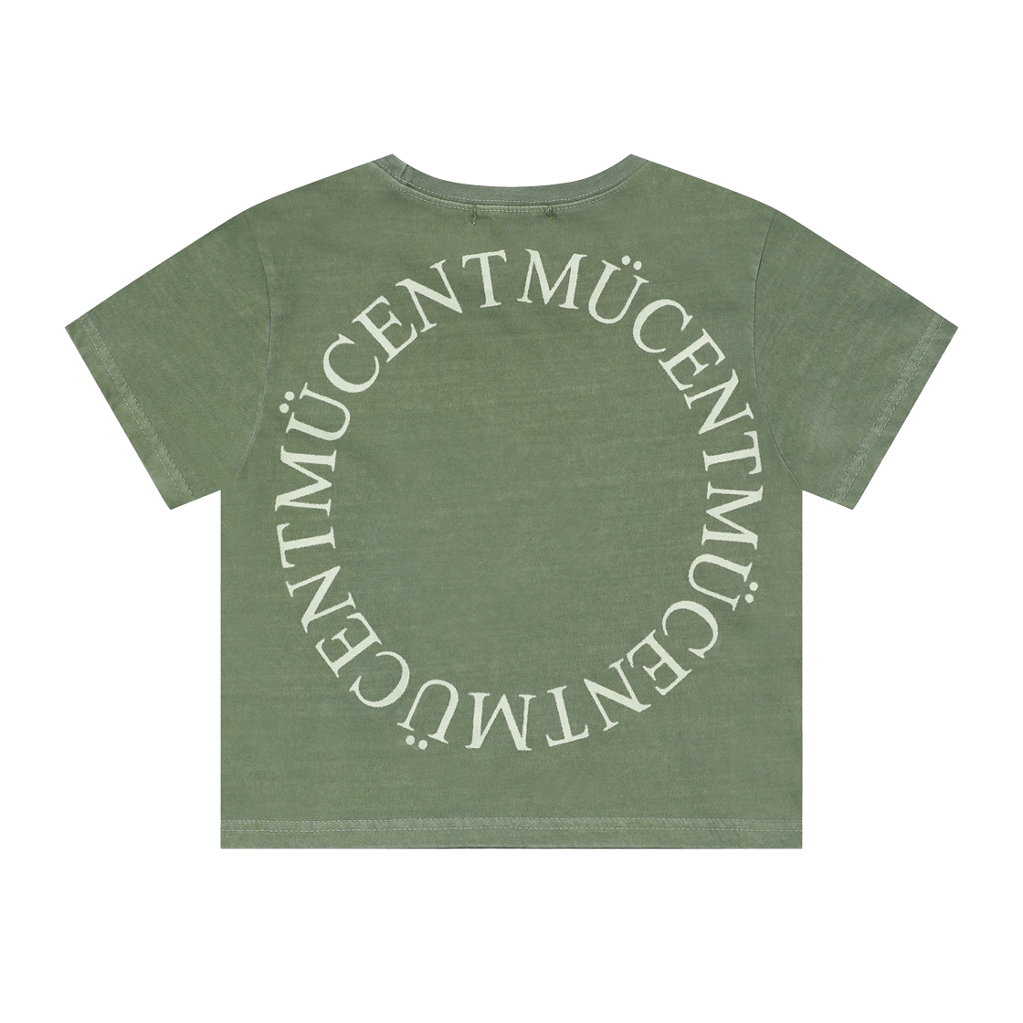 무센트 피그먼트 더티워싱 시그니처 백로고 원형 나염 티셔츠 더티 카키(MUCENT Pigment Dirty Wash Arc Back Logo T Dirty Khaki) - 3