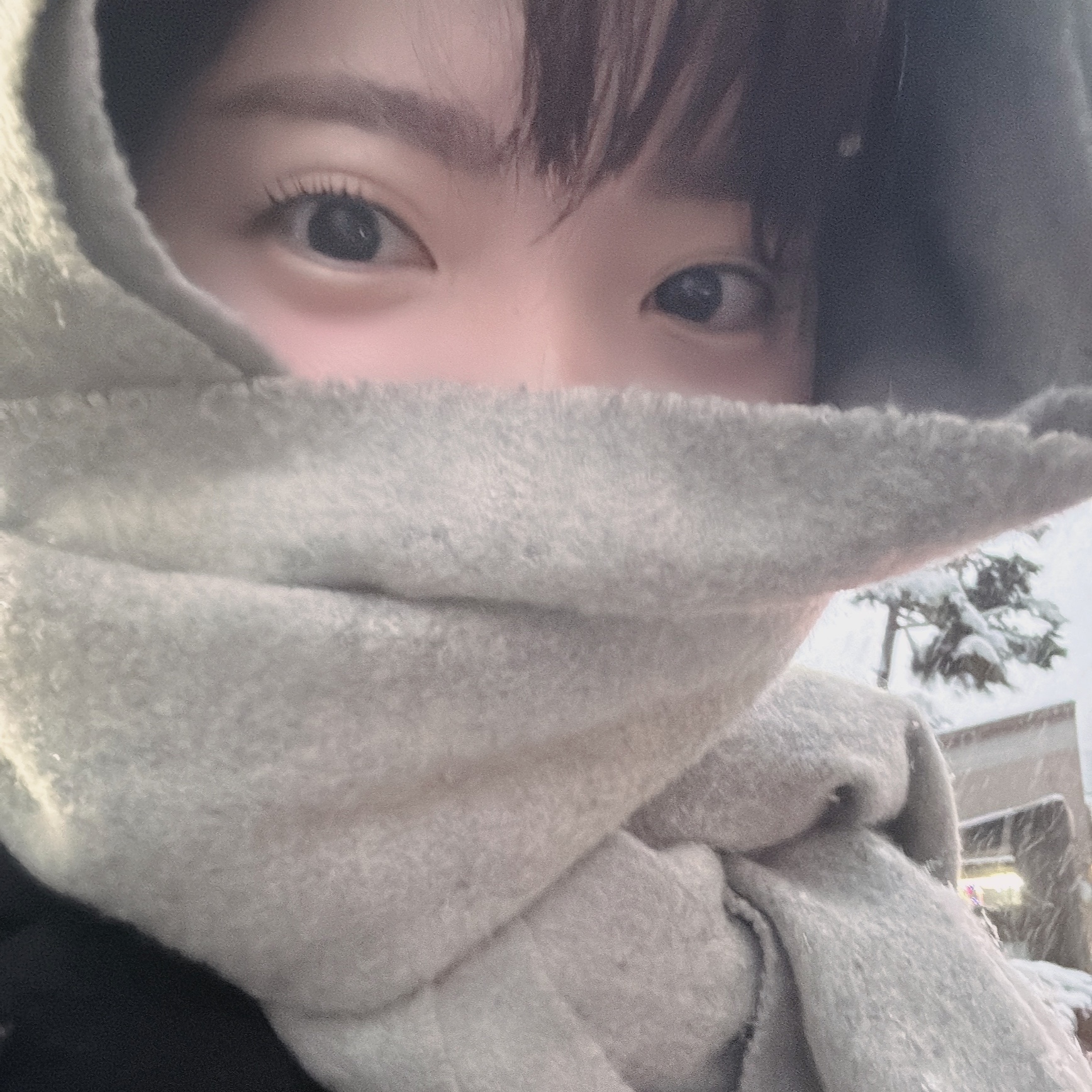 Acne Studios Narrow Wool Fringe Muffler Grey Melange 착용 스타일