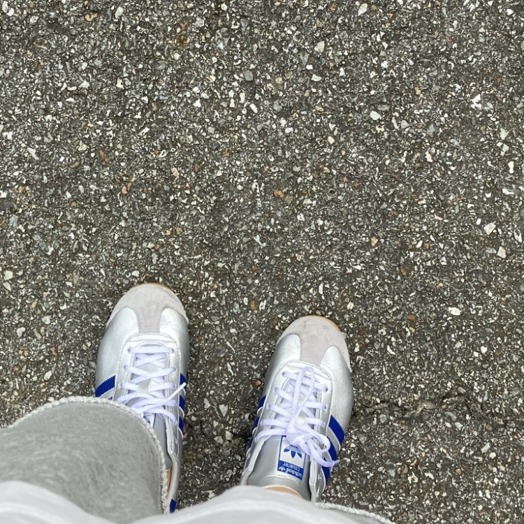 Adidas Country OG Matte Silver Bright Blue 착용 스타일