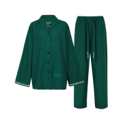 GOGORR Chest Logo Pajama Long Set Green