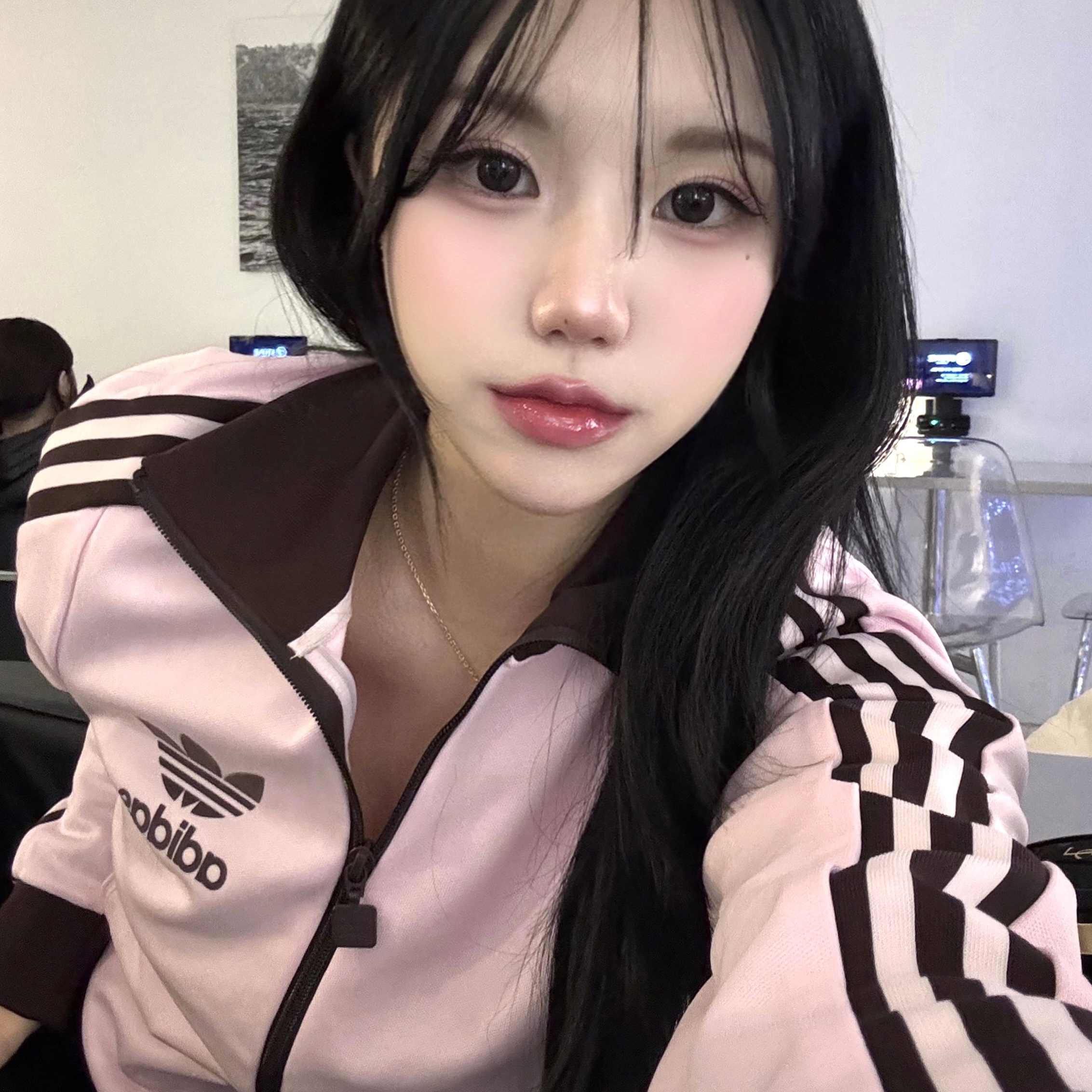 (W) Adidas Originals Beckenbauer Track Jacket Clear Pink - KR Sizing 착용 스타일 - 2