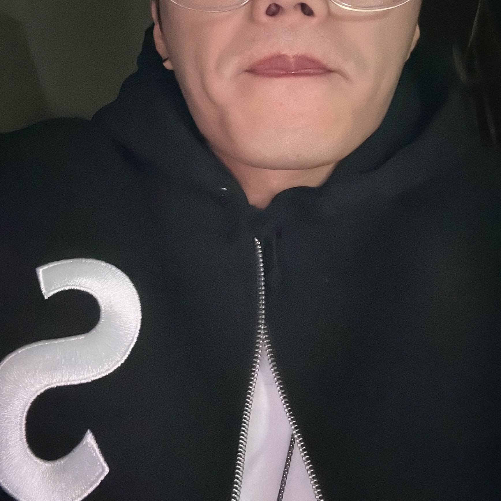 Supreme S Logo Zip Up Hooded Sweatshirt Black - 24FW 착용 스타일