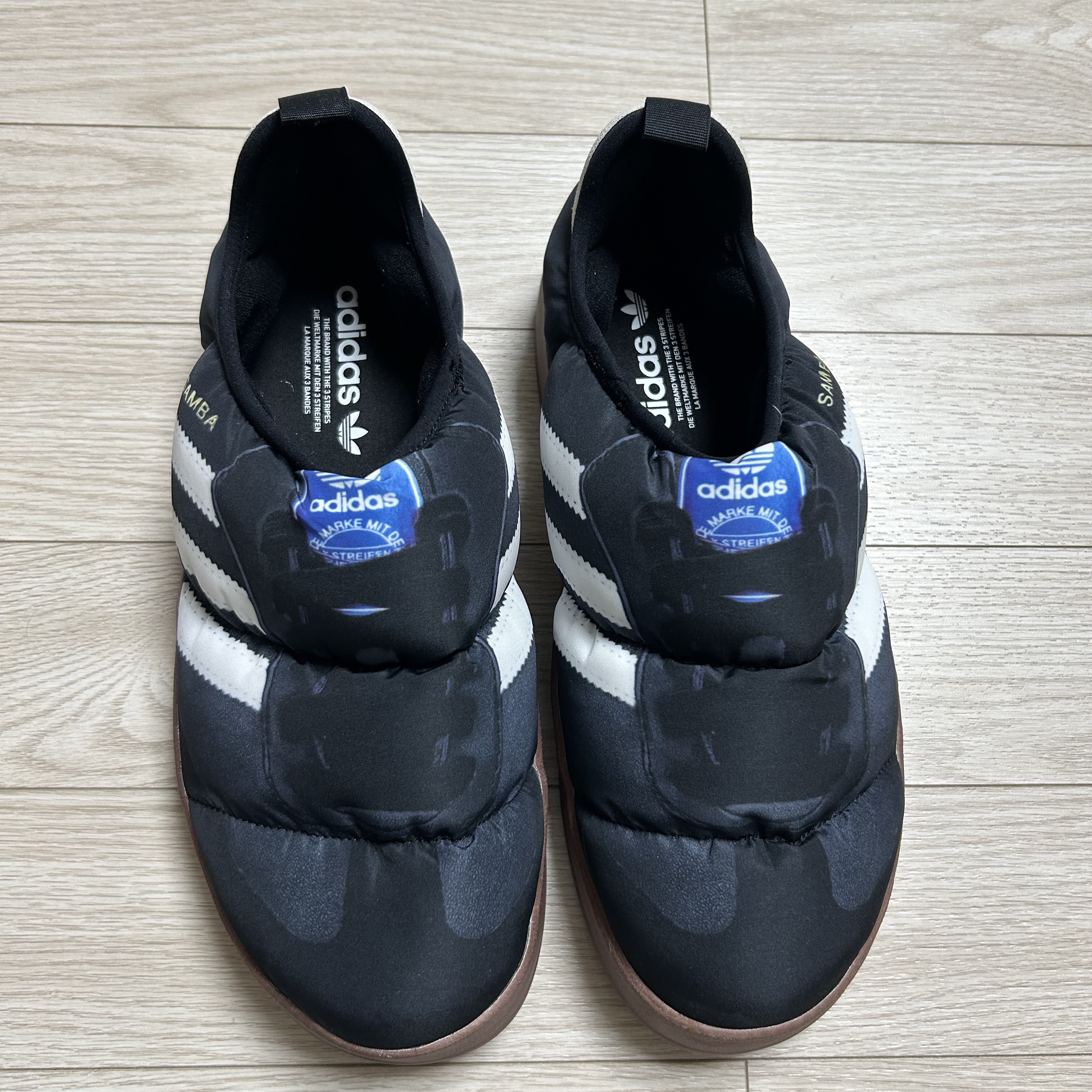 Adidas Puffylette Samba Core Black 착용 스타일