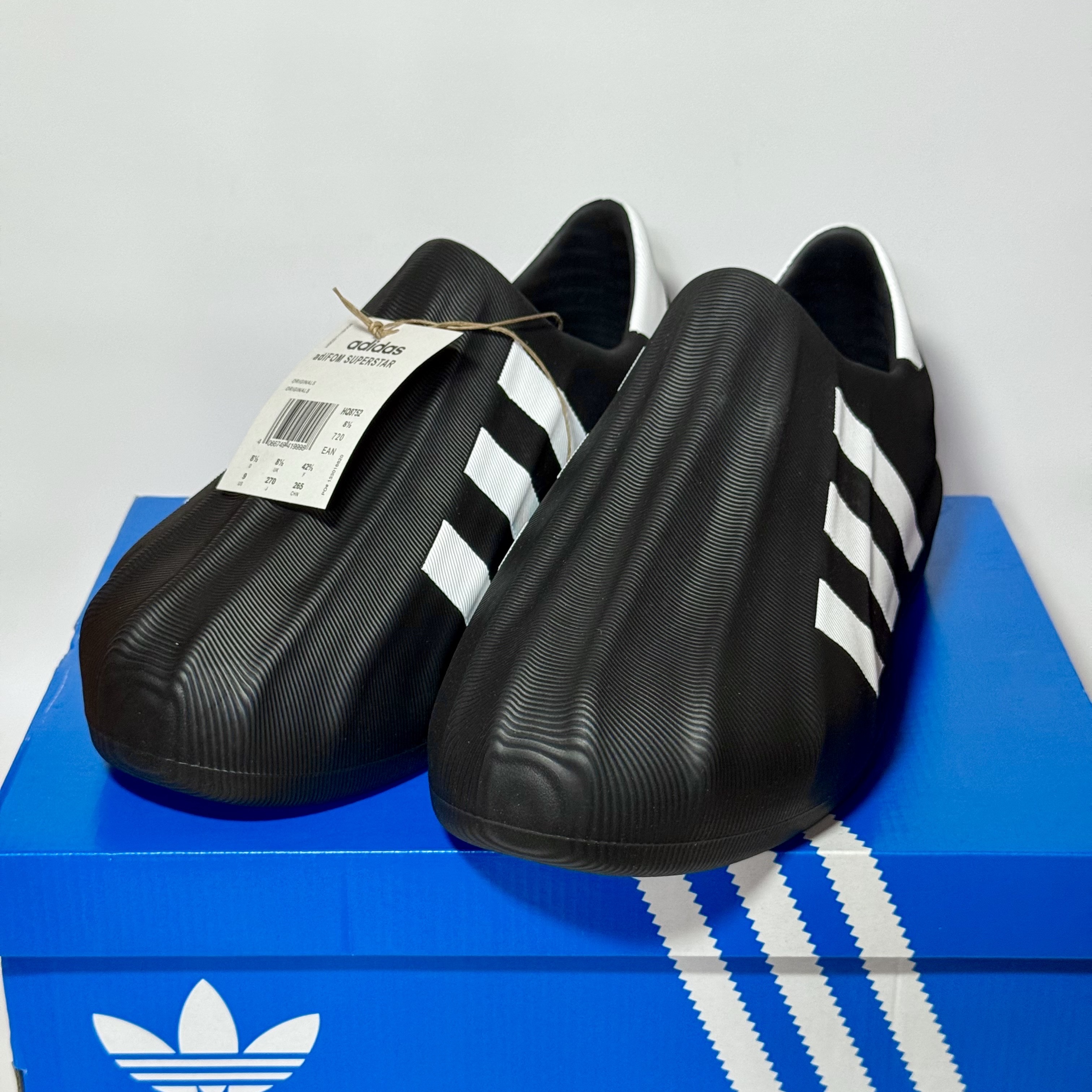 Adidas Adifom Superstar Core Black Cloud White 착용 스타일 - 1