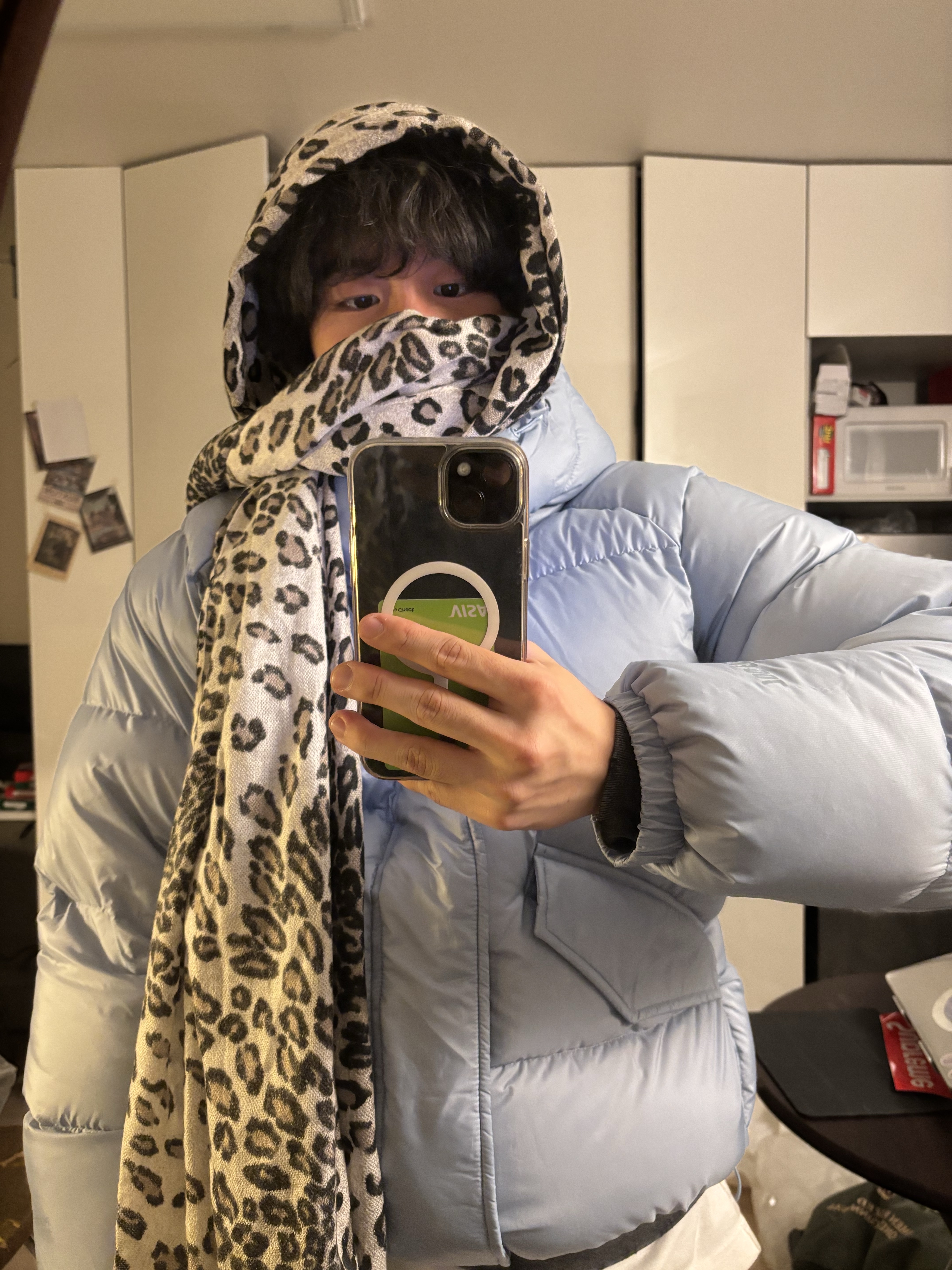 Supreme 700-Fill Down Lightweight Puffer Jacket Light Blue - 24FW 착용 스타일 - 2