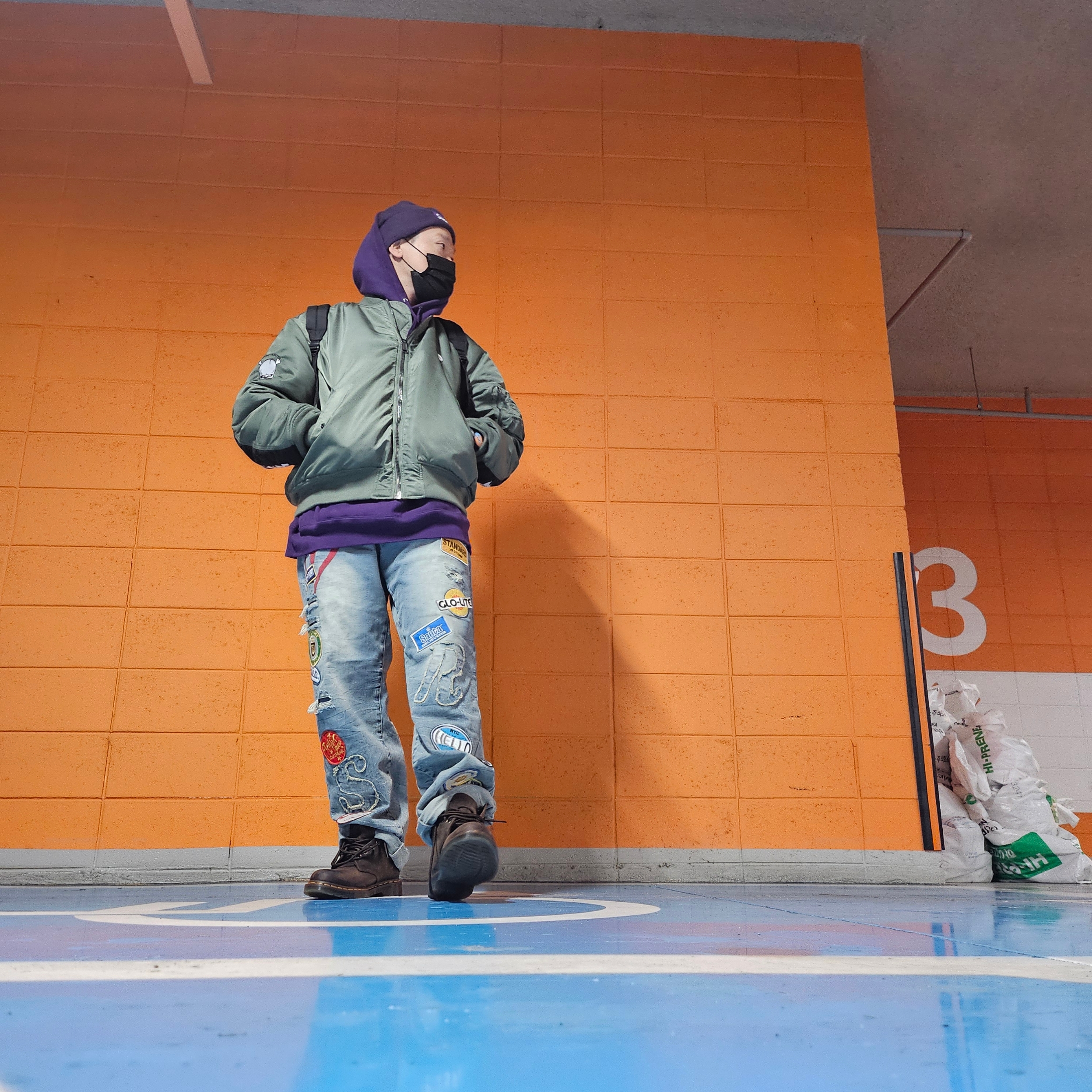 Stussy SS Link Studded Belt Black, Supreme New Era Box Logo Beanie Dark Purple - 23FW 착용 스타일 - 2